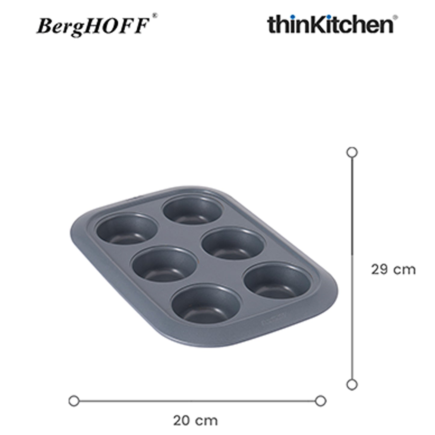 Premium GEM Non-Stick Carbon Steel 6 Cup Cupcake Pan