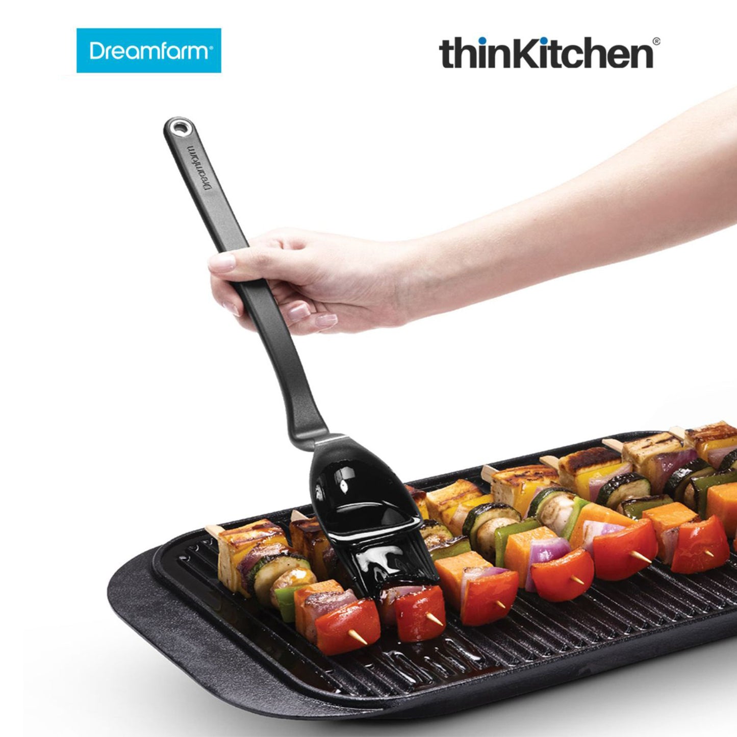 Dreamfarm Bbq Brizzle Sauce Scooping Silicone Bbq Basting Brush Black
