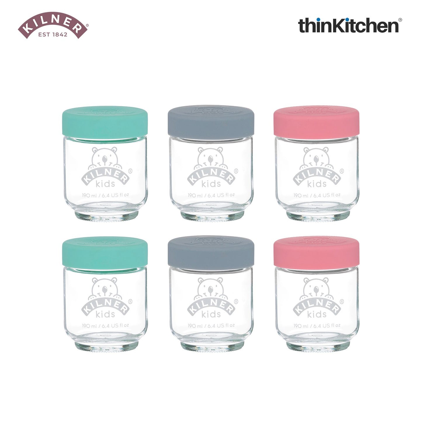 Kilner 190 Ml Kids Jars Set Of 6