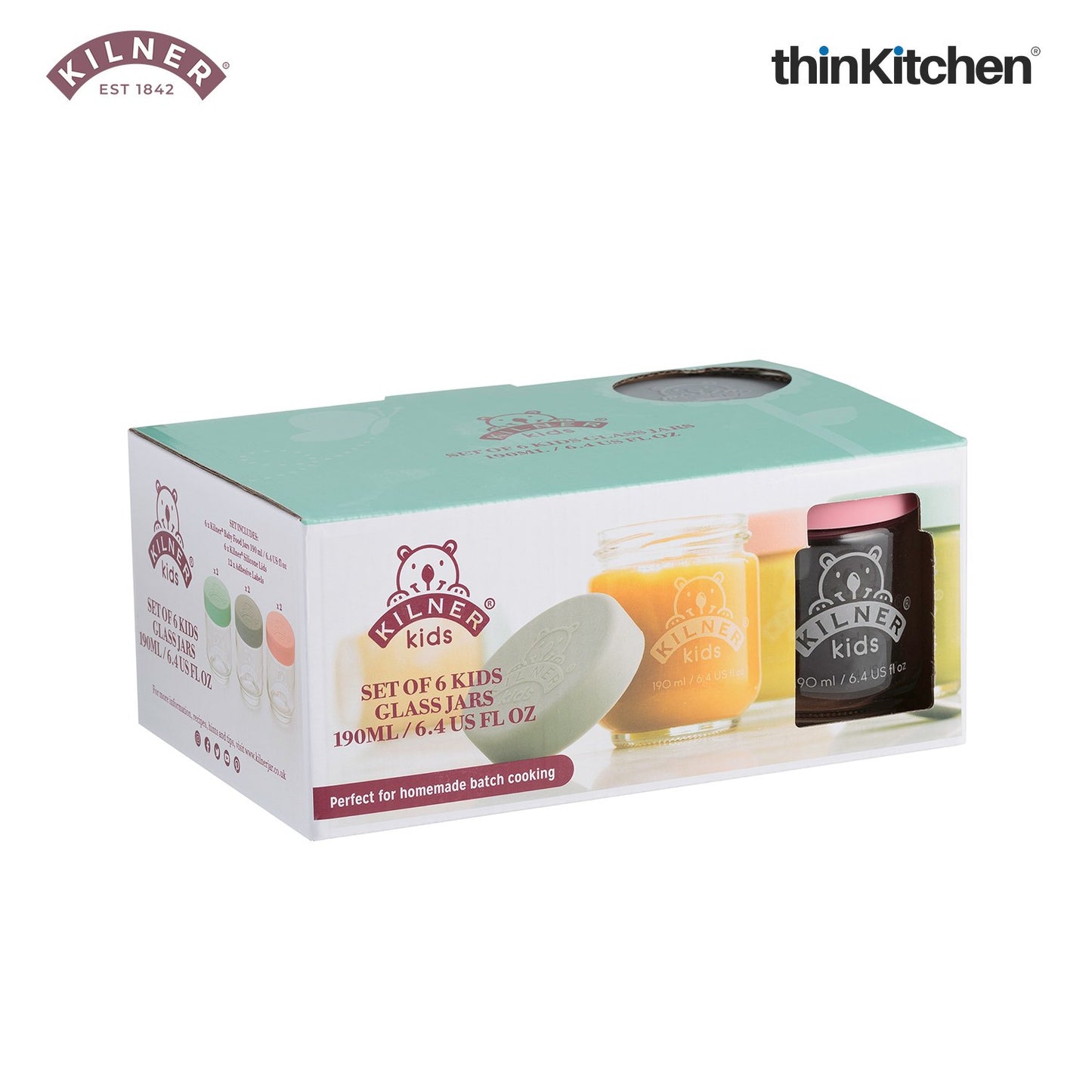 Kilner 190 Ml Kids Jars Set Of 6