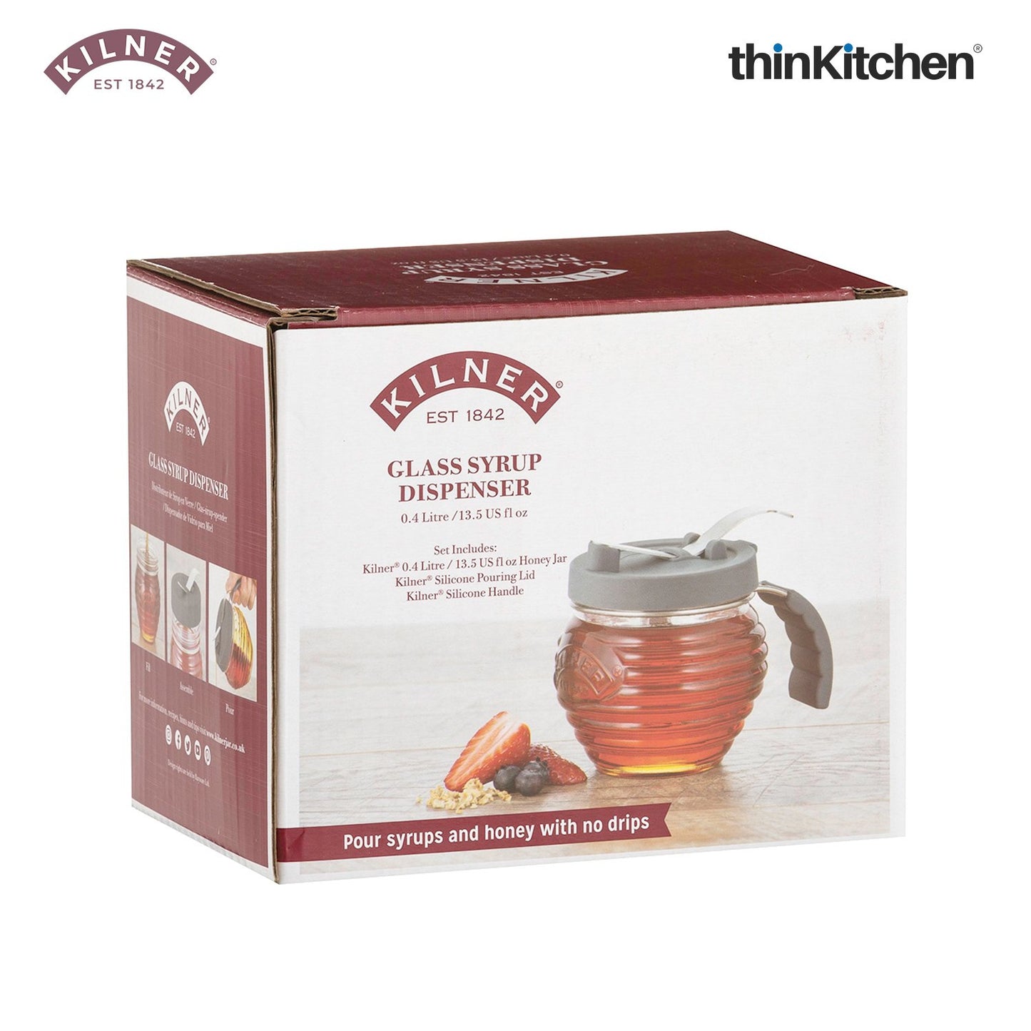 Kilner Glass Syrup Honey Dispenser 400 Ml
