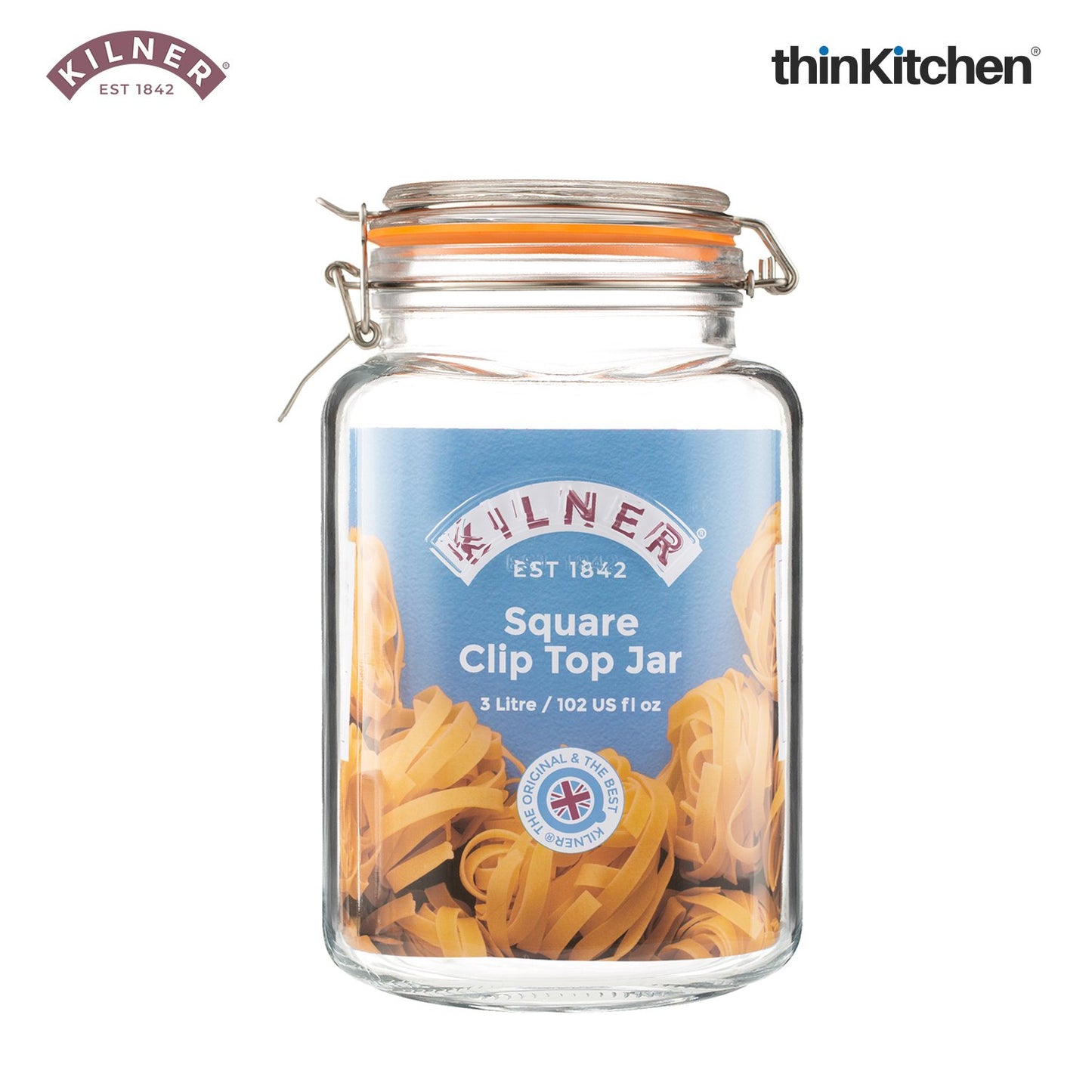 Kilner Clip Top Square Jar 3 Litre