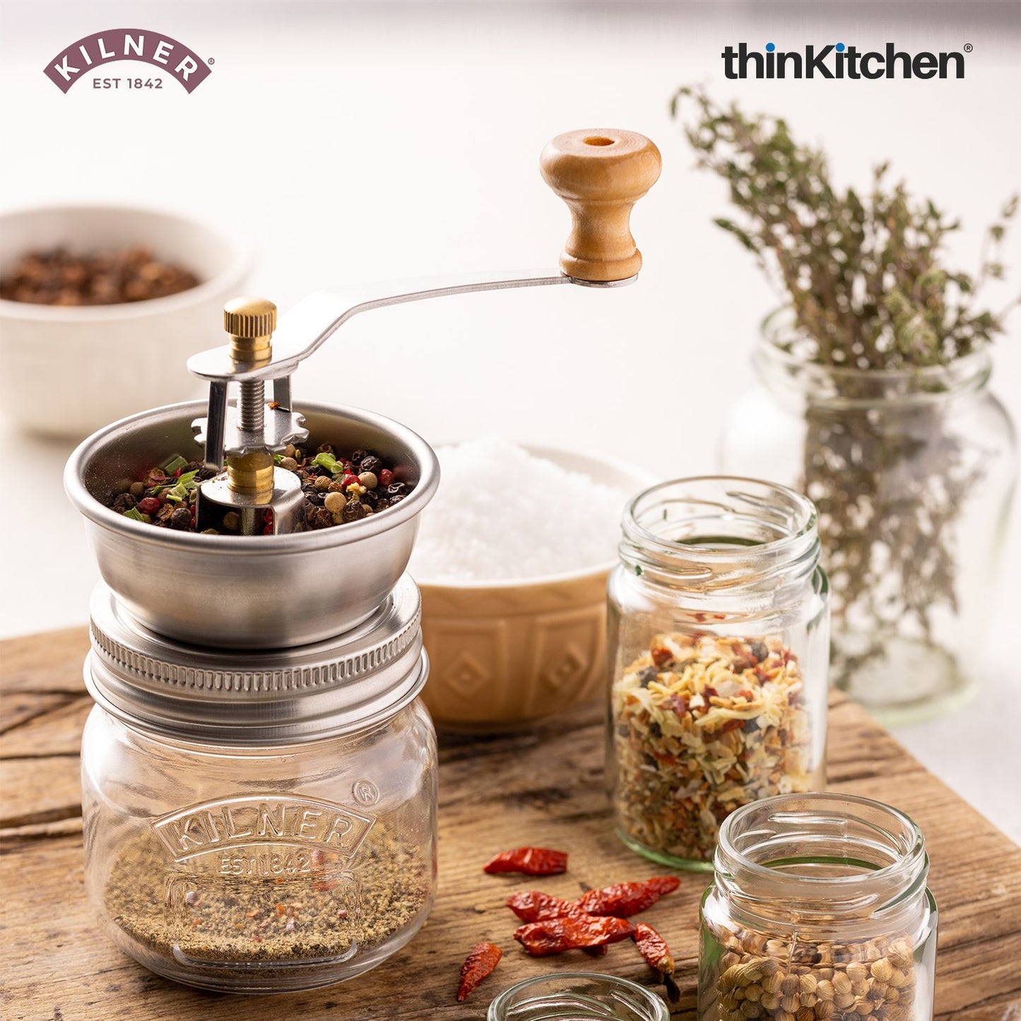 Kilner Glass Seasoning Grinder Set