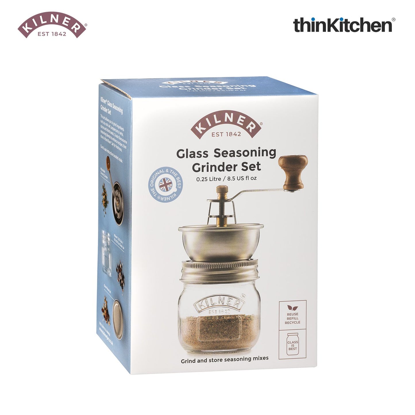 Kilner Glass Seasoning Grinder Set