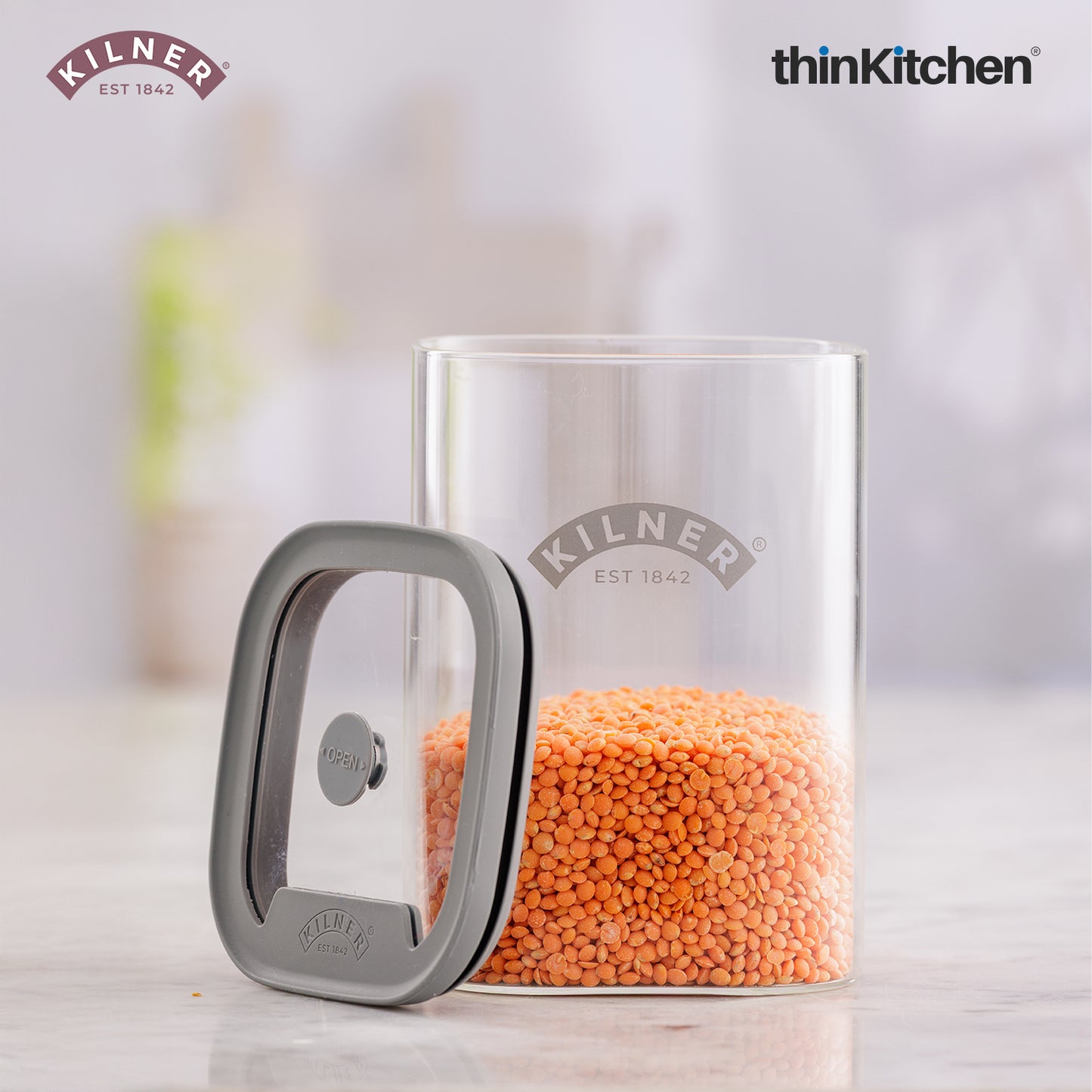 Kilner FRESH STORAGE SQUARE JAR 1 LITRE