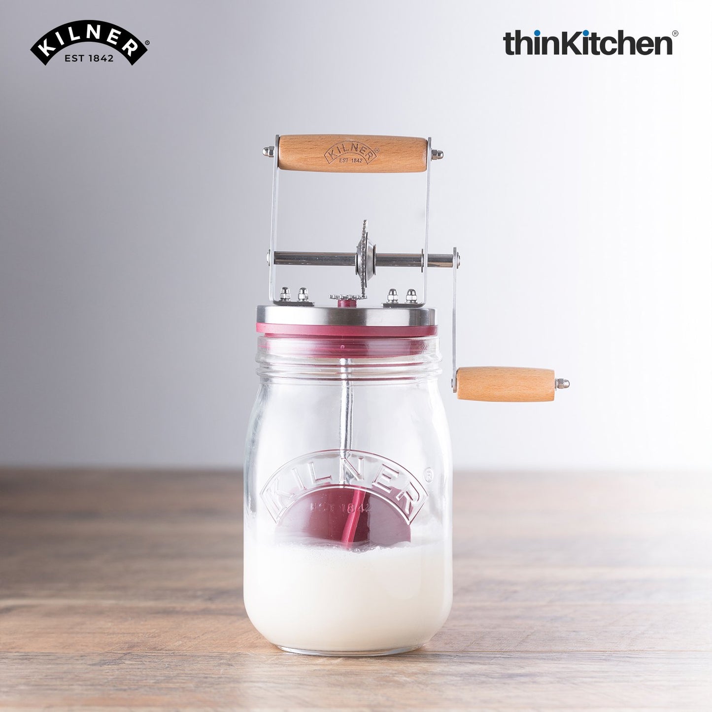 Kilner Butter Churner – Vintage Manual Butter Maker for Fresh Homemade Butter | Classic Glass Design with Churning Handle