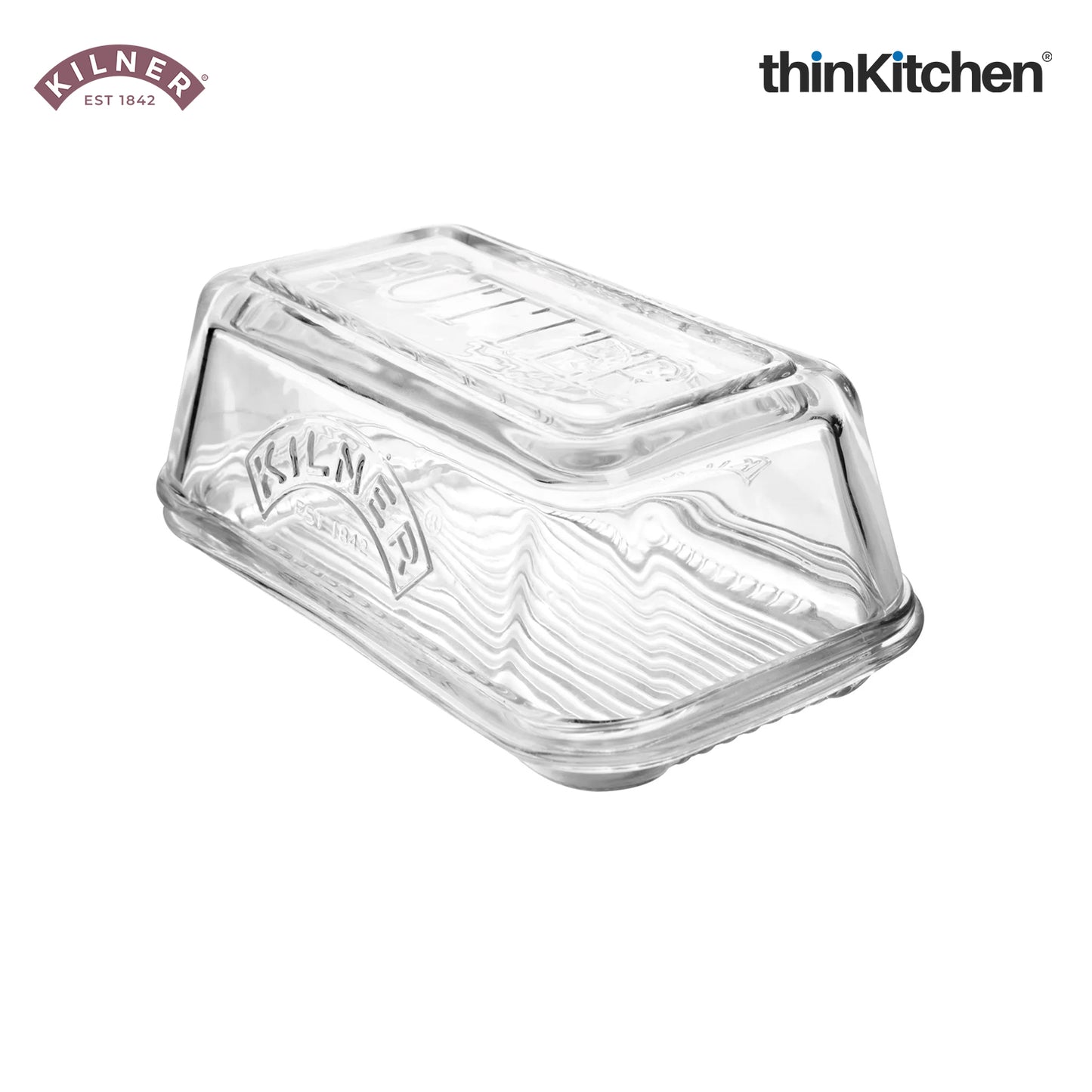 Kilner Glass Butter Dish with Lid | Airtight Storage for Butter, 250g | Durable Sodalime Glass, Microwave & Dishwasher Safe, Stylish & Practical