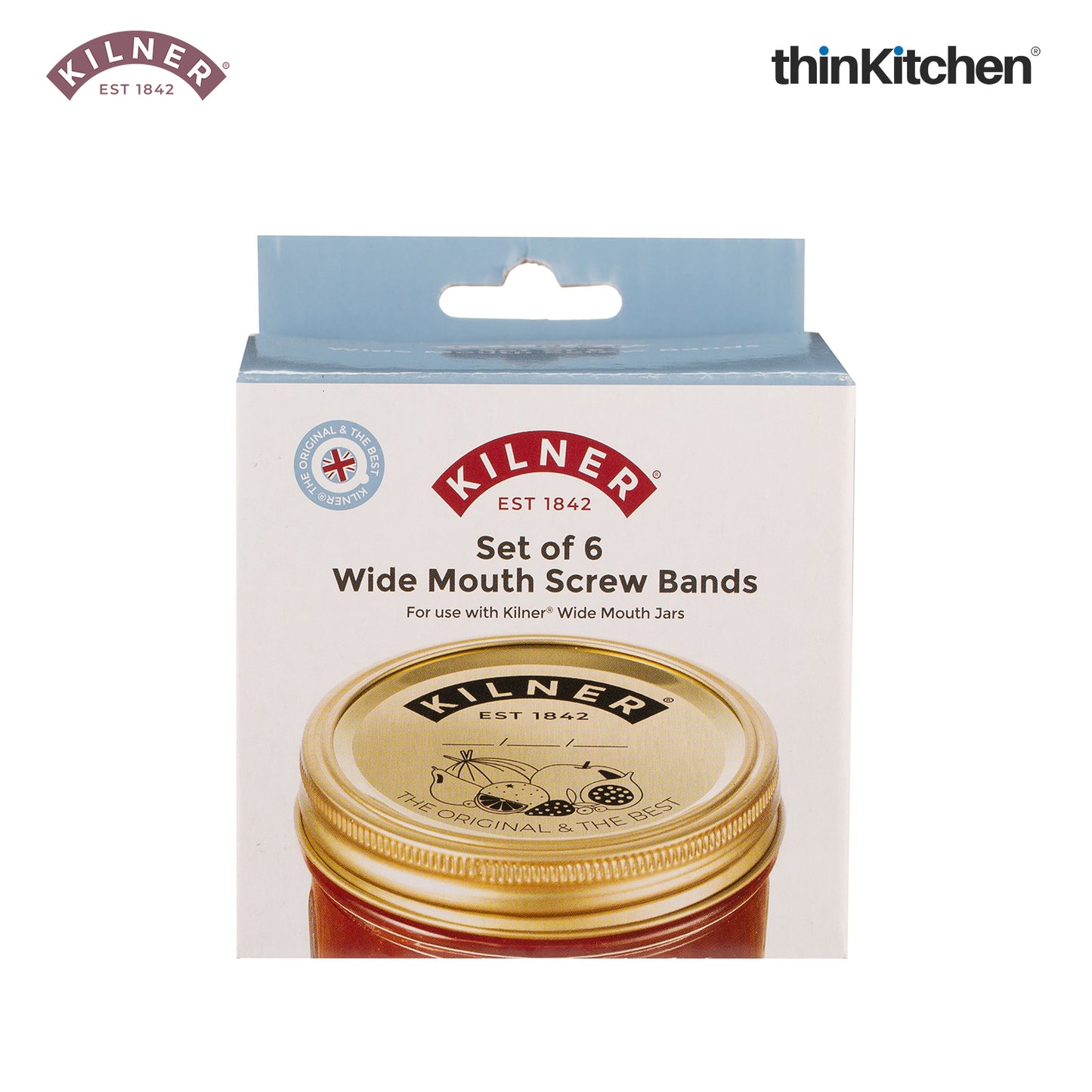 Kilner Preserve Jar Replacement Screw Bands - Set of 6