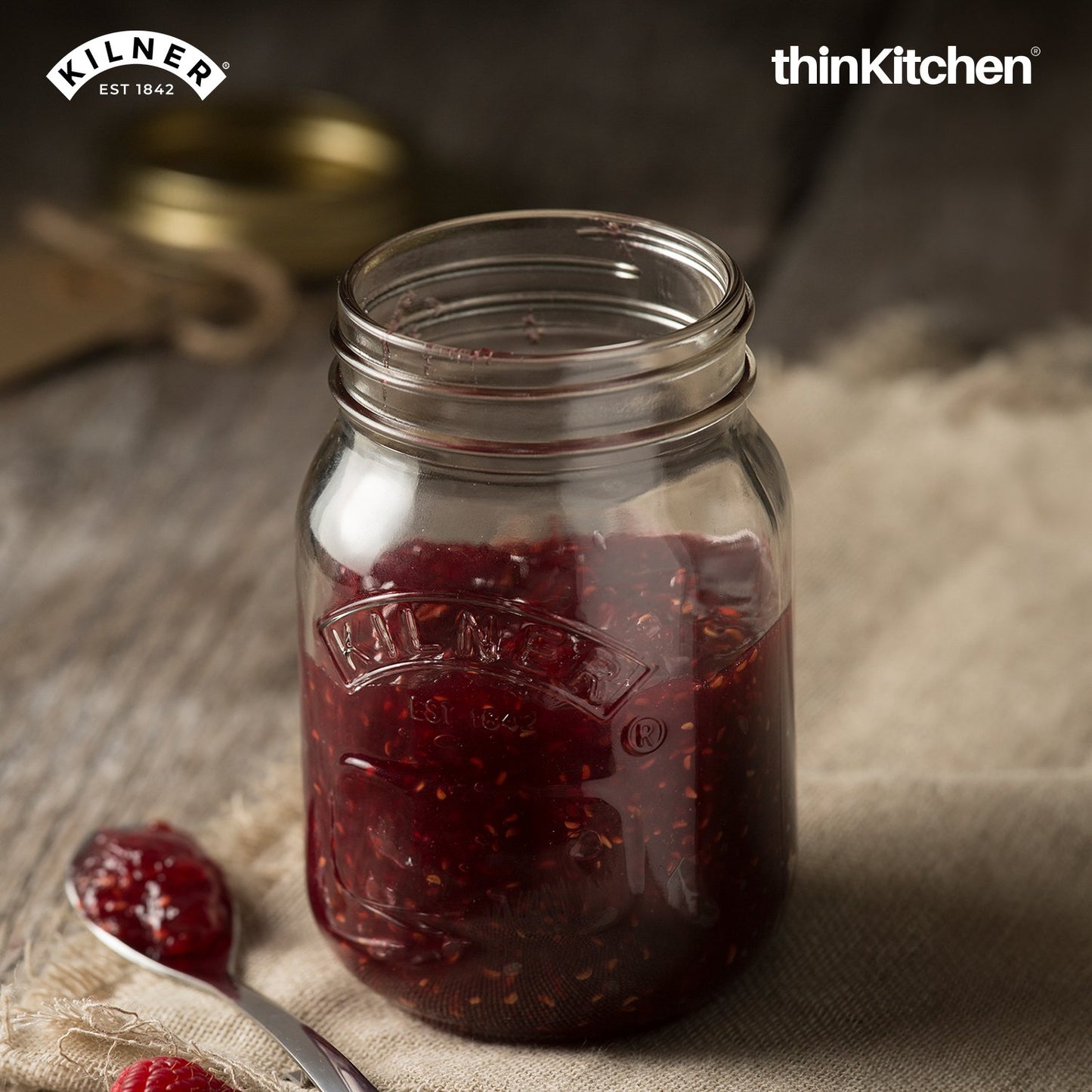 Kilner Premium 1 Litre Glass Preserve Jar | Traditional Preserving & Canning Jar with Secure 2-Piece Lid