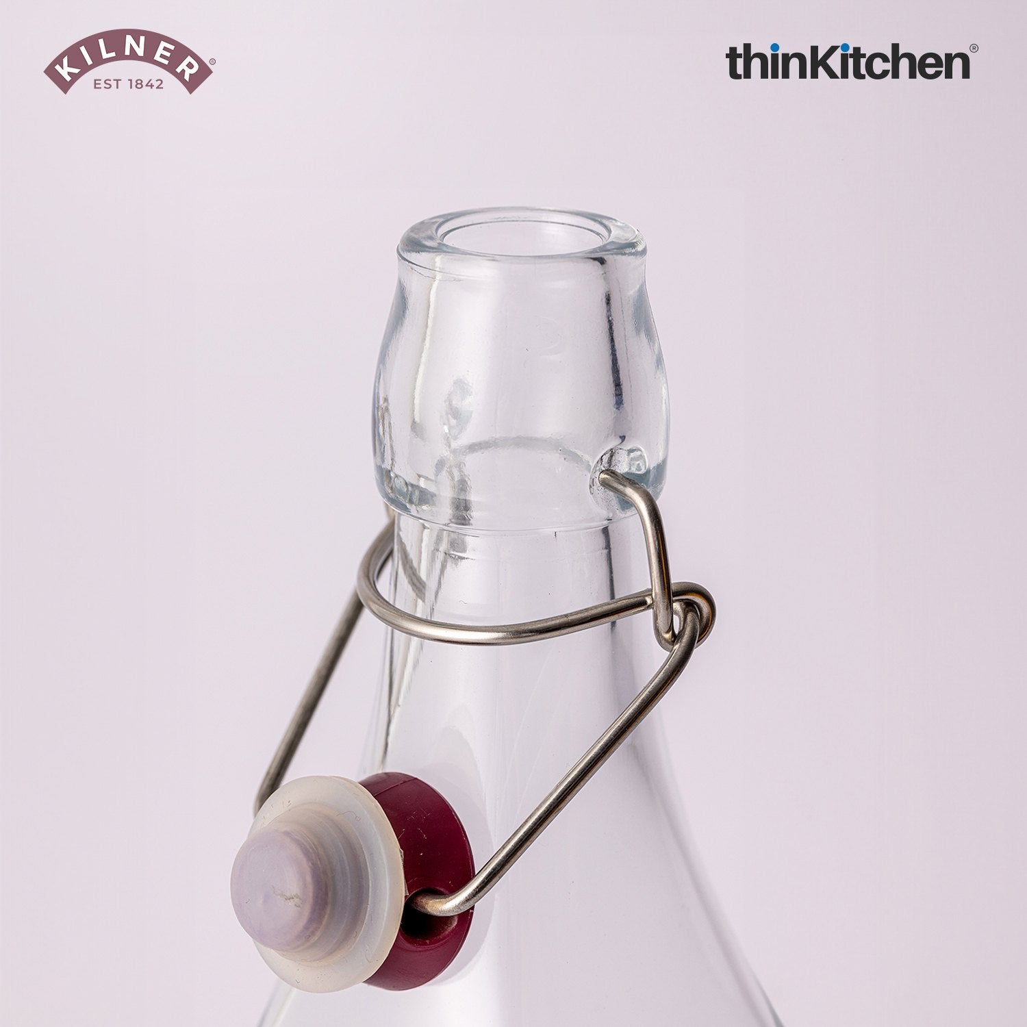 Kilner Glass Square Clip Top Water Bottle | 1 Litre Juice Preserver Bottle | Premium Square Shape 1L Glass Water Bottle with Airtight Stainless-Steel Clip & Silicone Seal - 4