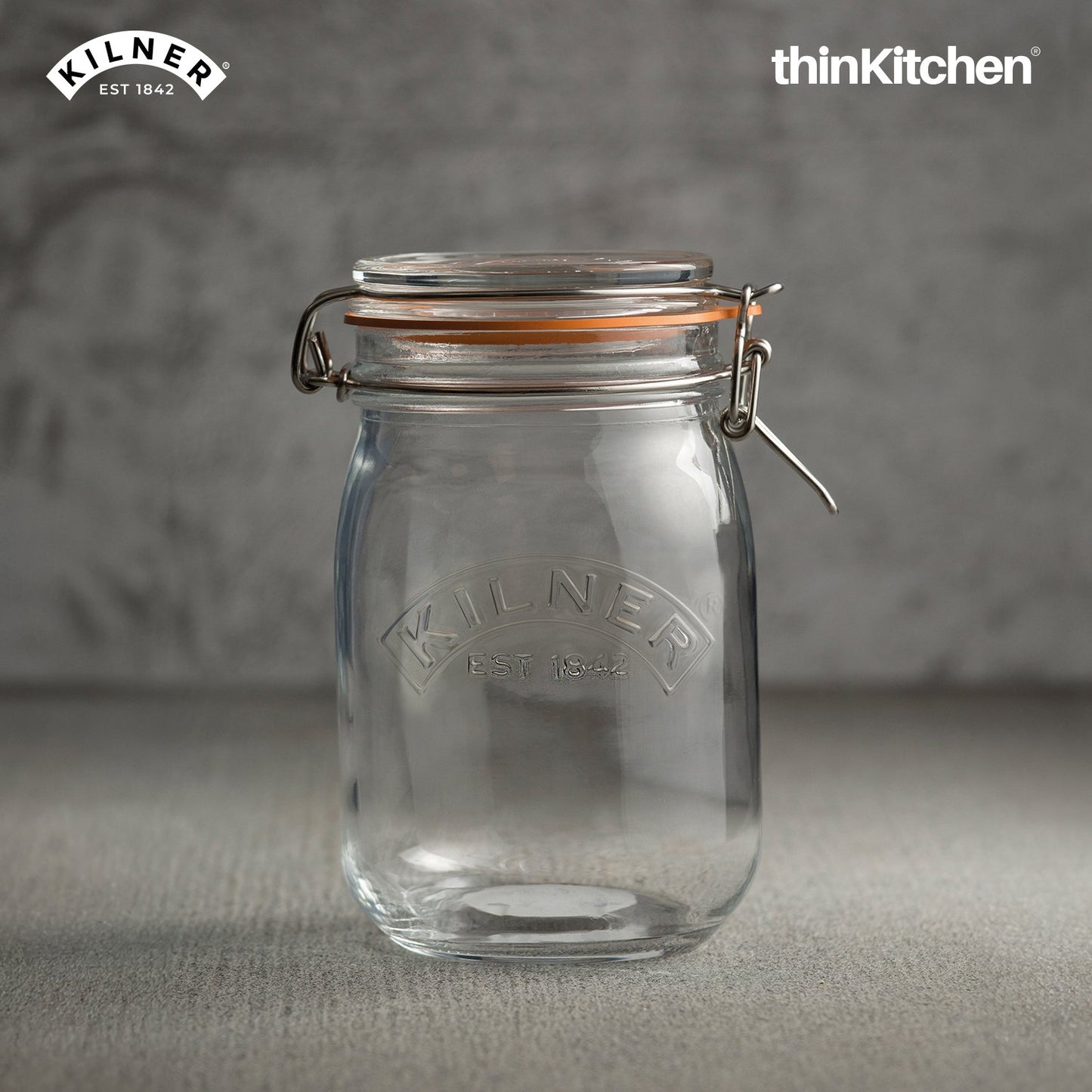 Kilner Clip Top Clear Glass Round Jar 1000 Ml