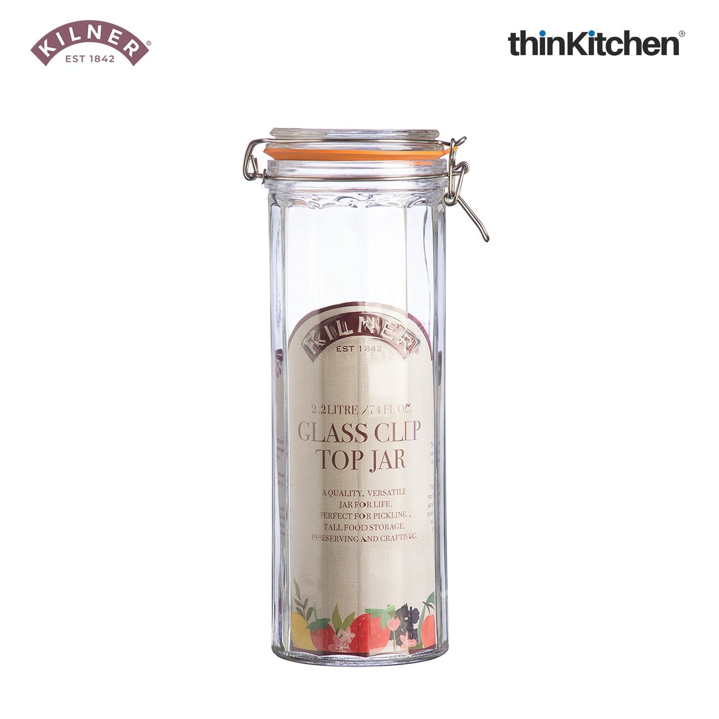 Kilner 2 2 Litre Facetted Clip Top Jar