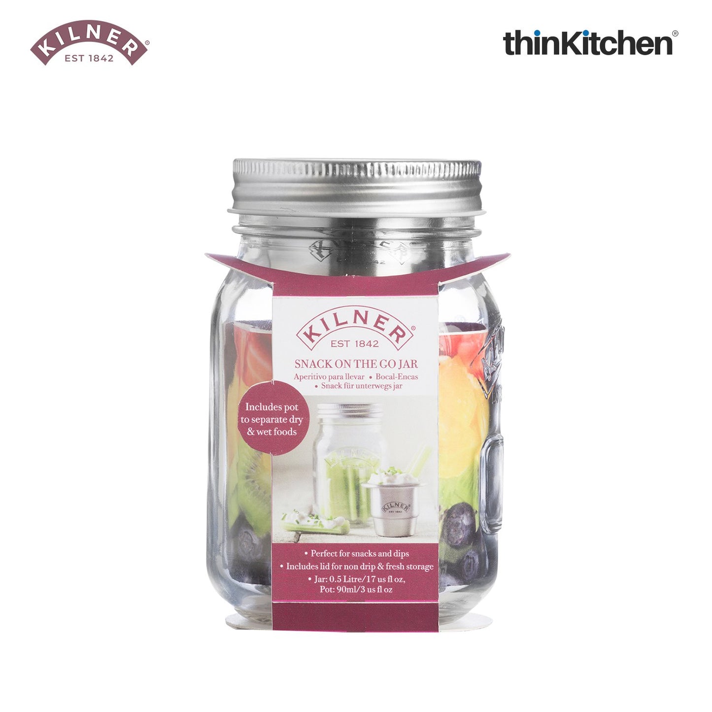 Kilner Snacks On The Go Jar 0.5 Ltr