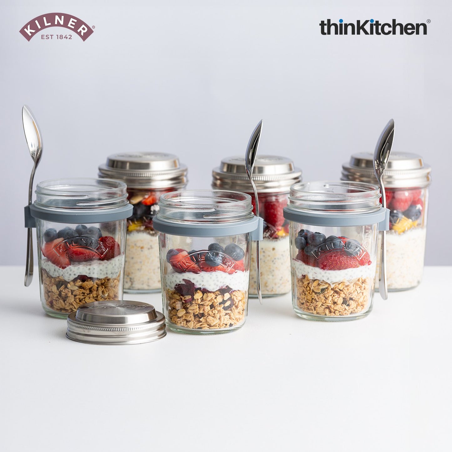 Kilner Glass Breakfast Jar With Spoon | Overnight Oats Jar With Spoon