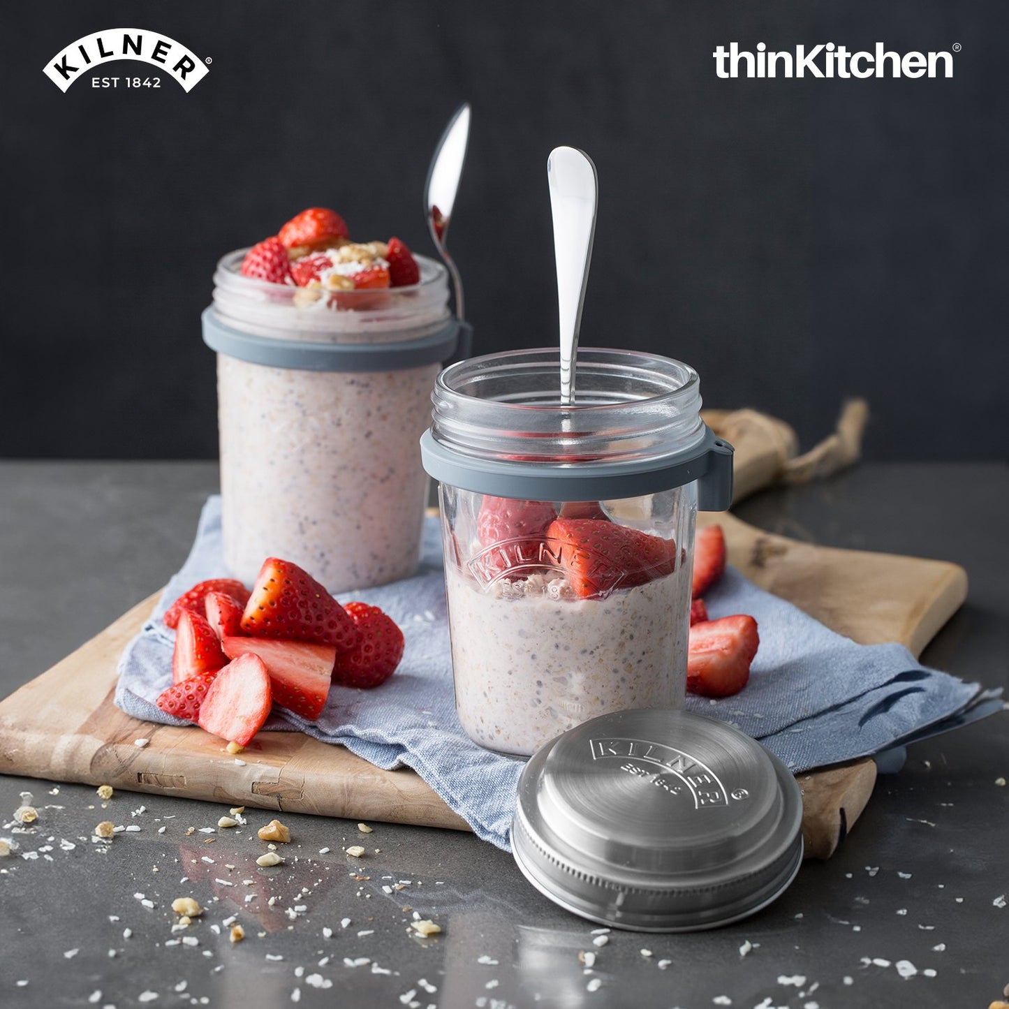 Kilner Glass Breakfast Jar With Spoon | Overnight Oats Jar With Spoon
