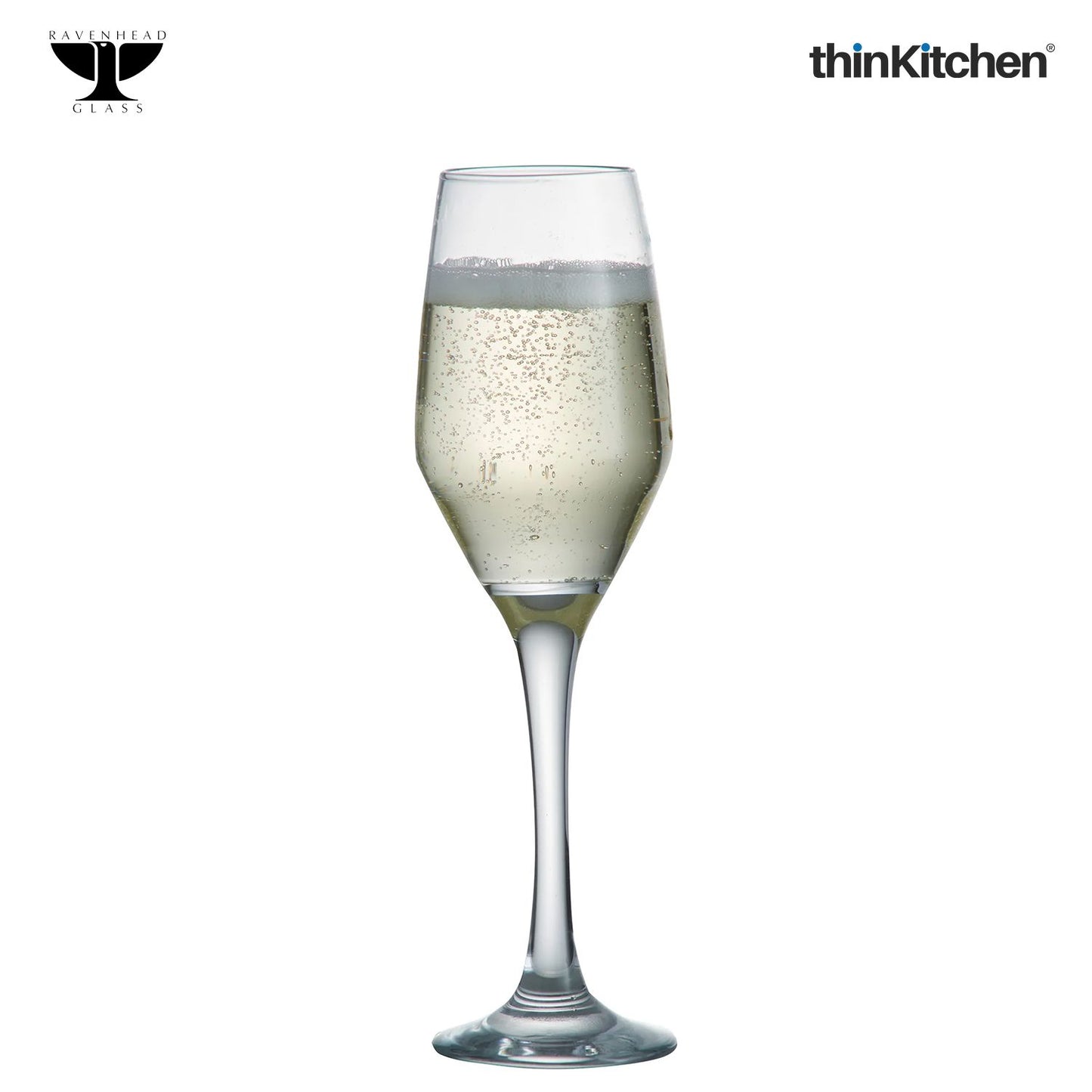 Ravenhead 4-Piece Majestic Champagne Flute Glasses, 210ml each