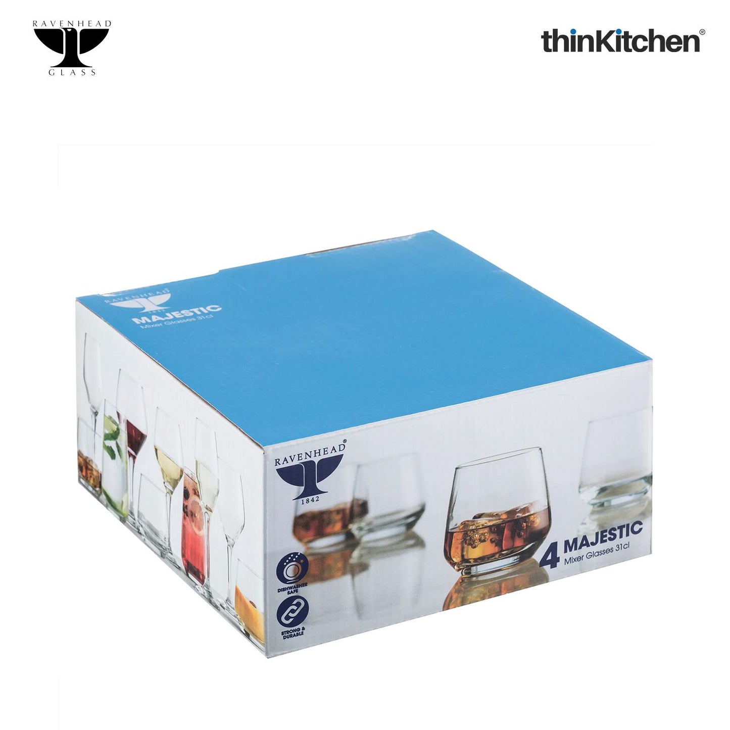 Ravenhead Majestic Set Of 4 Mixers Glasses 31cl