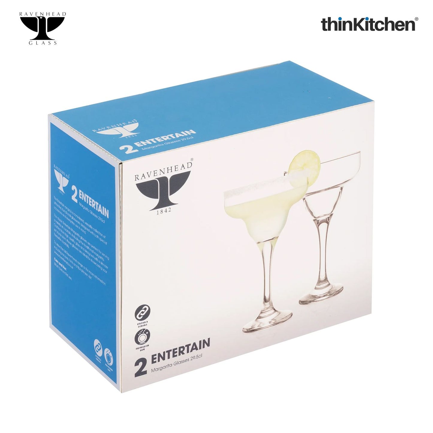 Ravenhead Entertain Set of 2 Premium Margarita Glasses 29.5cl | Stylish Cocktail Drinkware