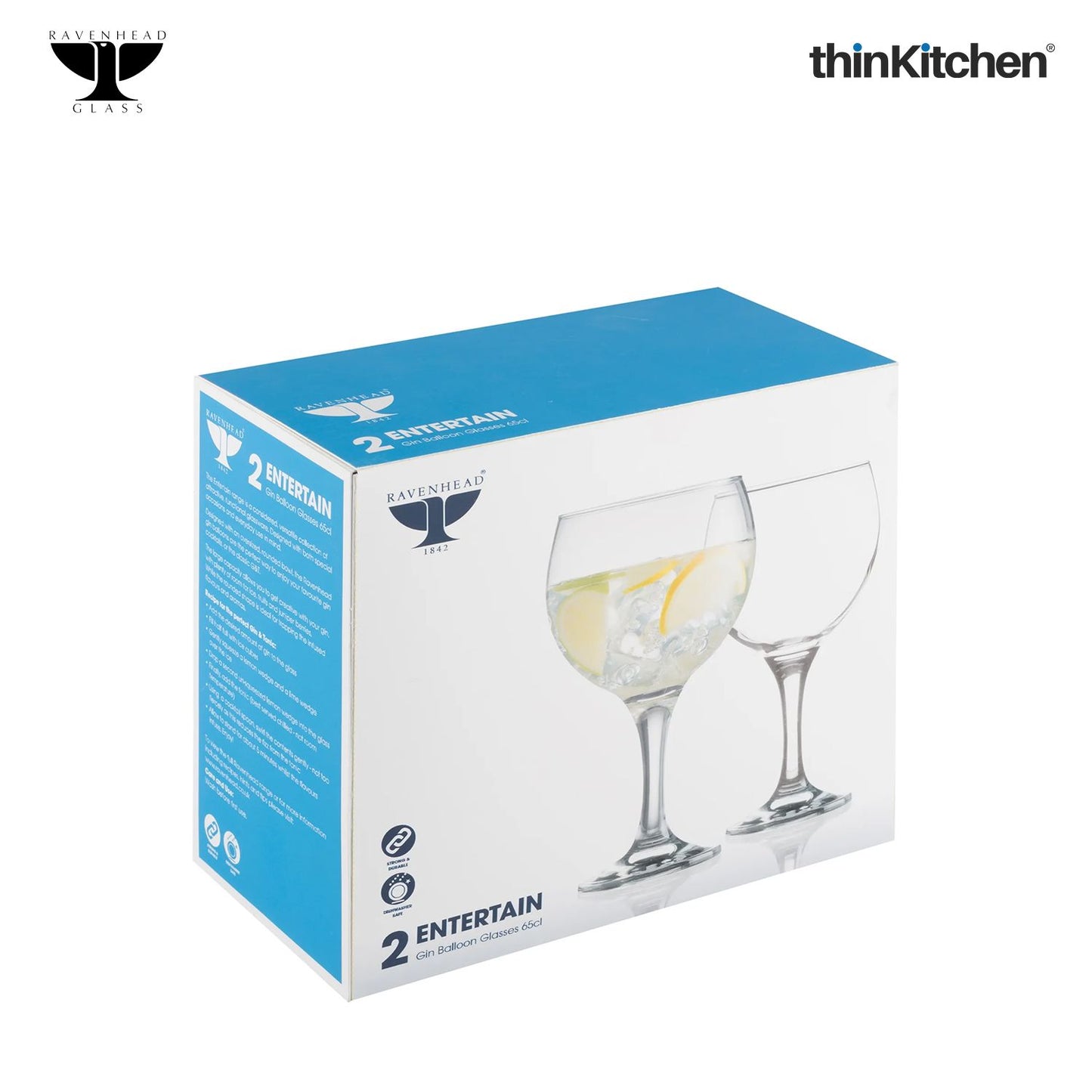Ravenhead Entertain Set Of 2 Gin Balloon Glasses - 650 ml