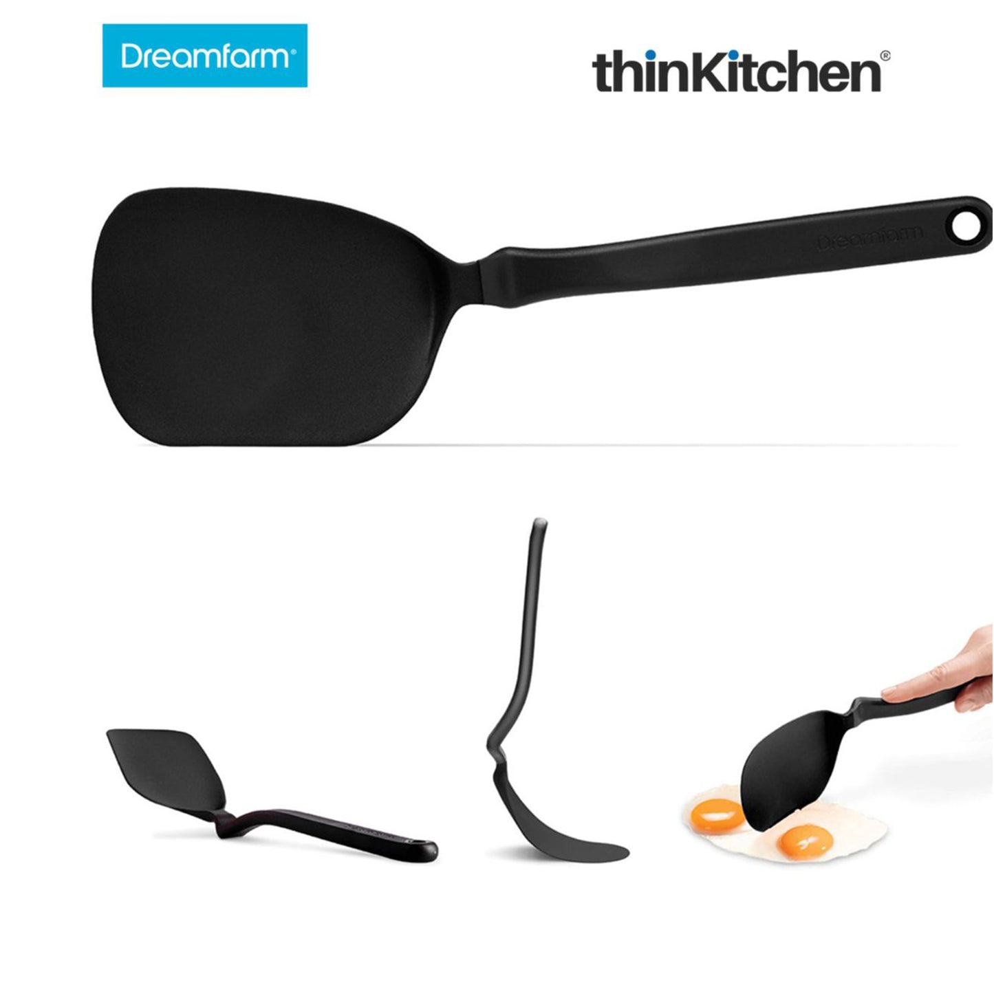 Dreamfarm Chopula Super Flexible Chopping Sit Up Spatula Black