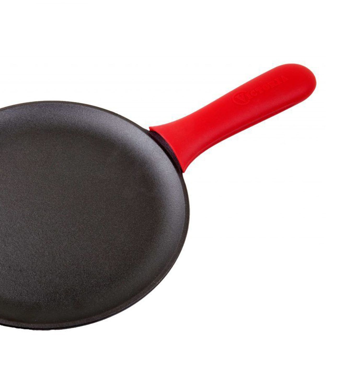 Victoria Silicone Handle Cover, Custom-Made Handle Sleeve for 6.5 and 8 Inch Victoria Cast Iron Skillets, Small, Red