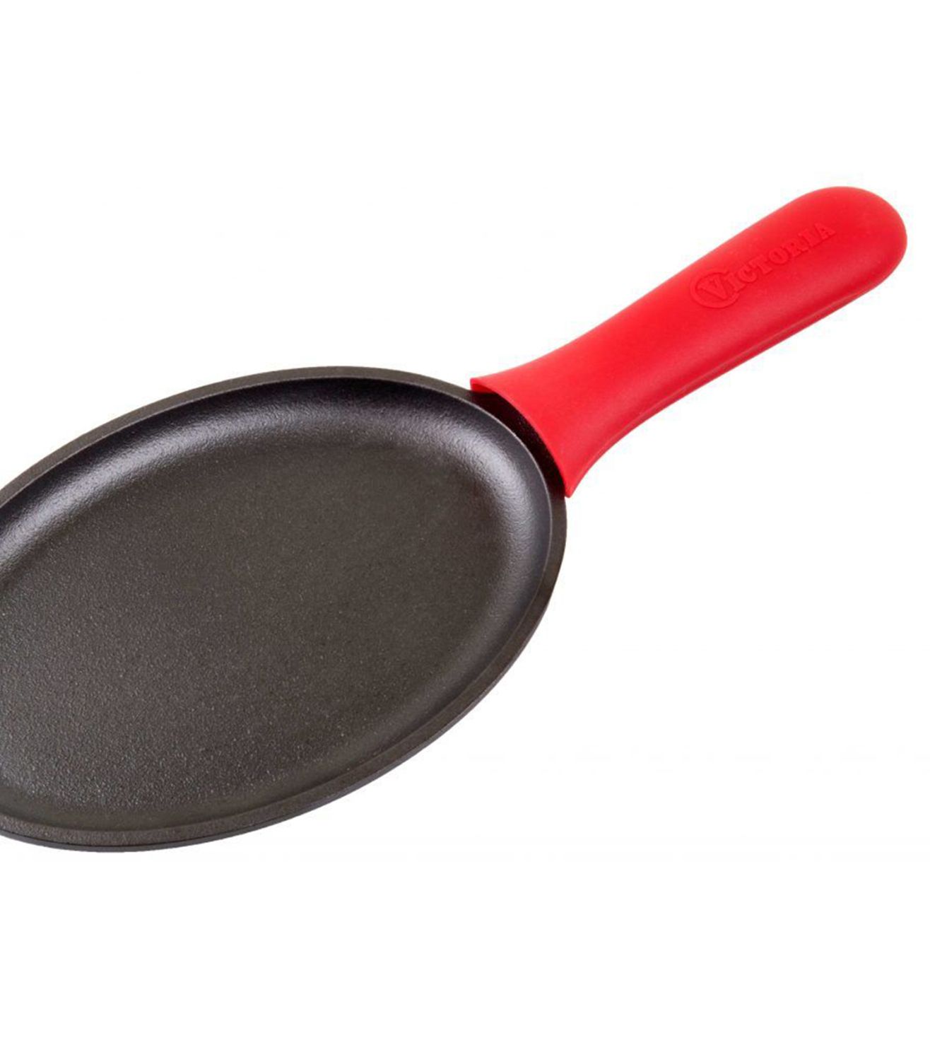 Victoria Silicone Handle Cover, Custom-Made Handle Sleeve for 6.5 and 8 Inch Victoria Cast Iron Skillets, Small, Red