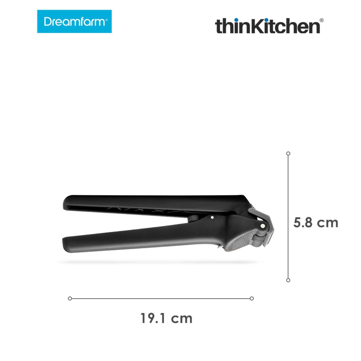 Dreamfarm Garject Lite Non Scratch Garlic Press With Ejector Black