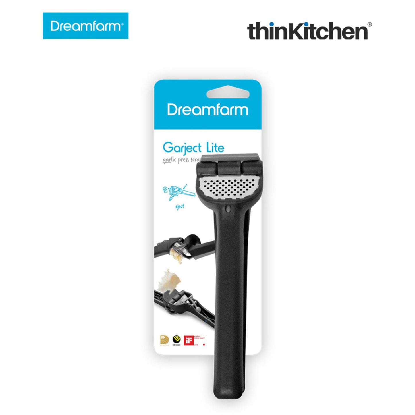 Dreamfarm Garject Lite Non Scratch Garlic Press With Ejector Black