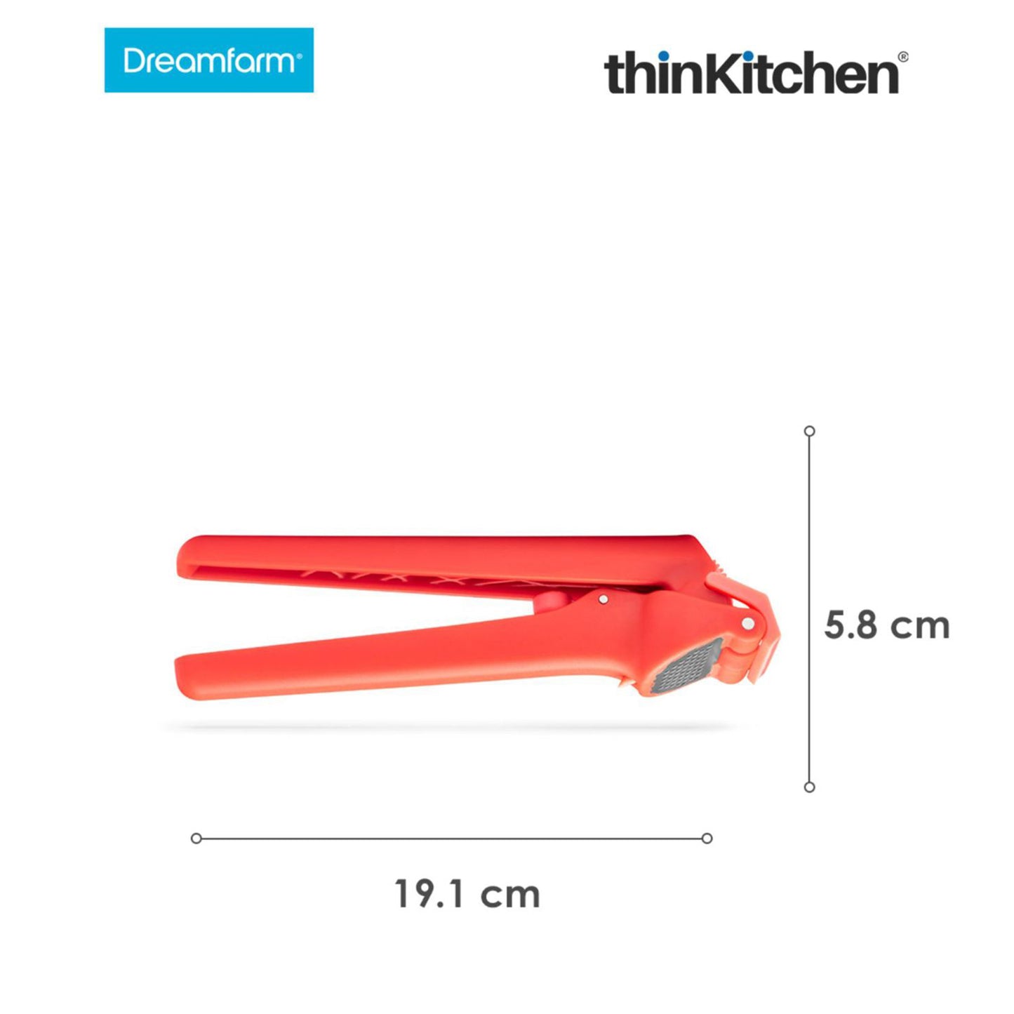 Dreamfarm Garject Lite Non Scratch Garlic Press With Ejector Red