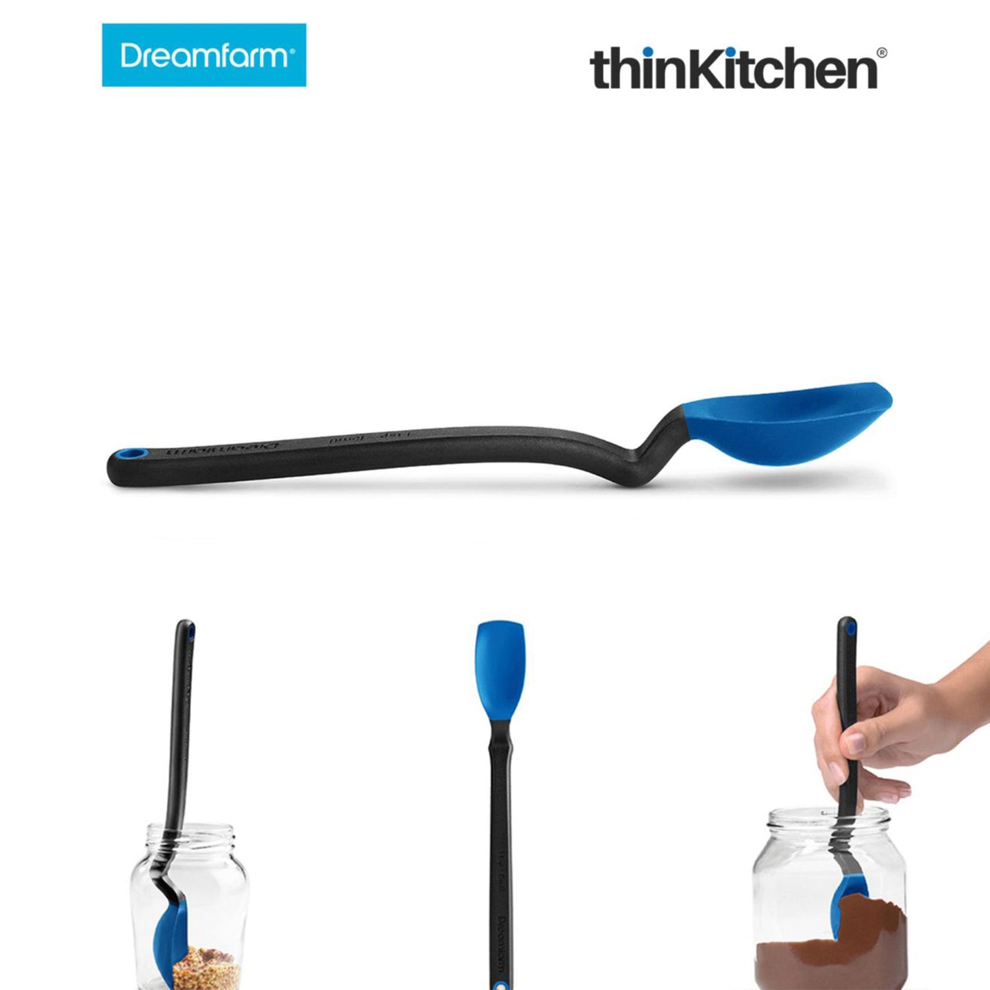 Dreamfarm Mini Supoon Non Stick Silicone Sit Up Scraping Blue