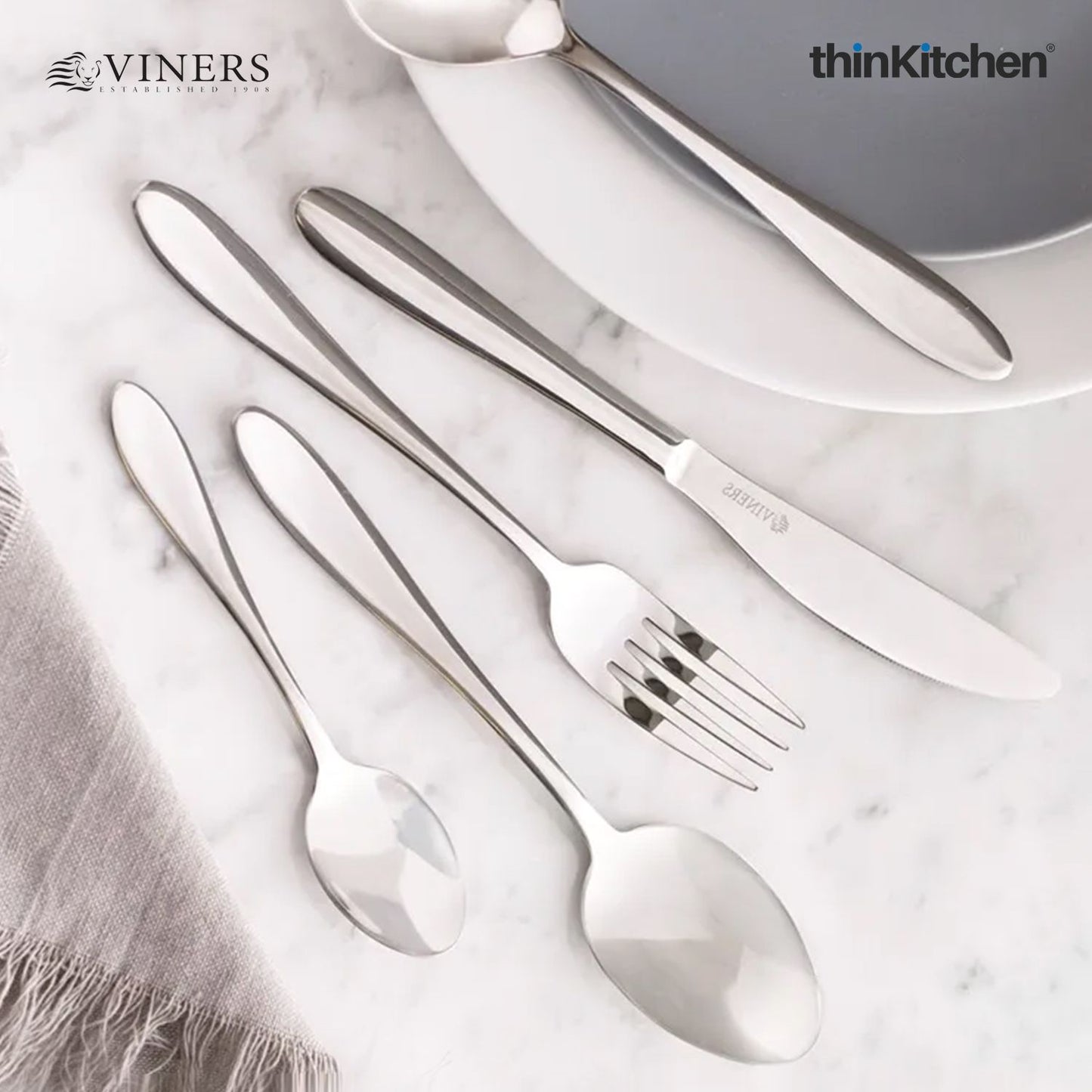Viners Tabac 18/0 Stainless Steel 26-Piece Cutlery Set | Mirror Finish | 25-Year Guarantee
