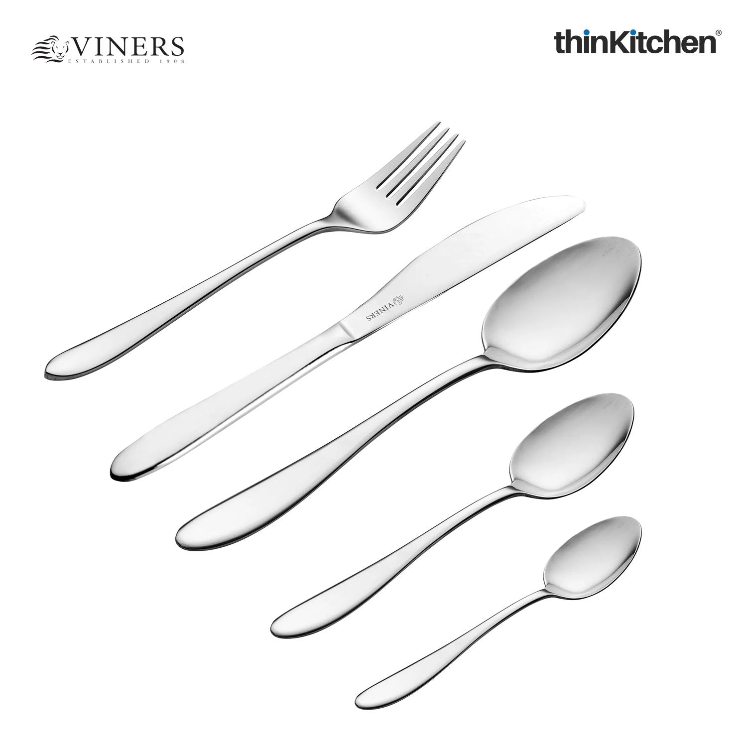 Viners Tabac 18/0 Stainless Steel 26-Piece Cutlery Set | Mirror Finish | 25-Year Guarantee - 2