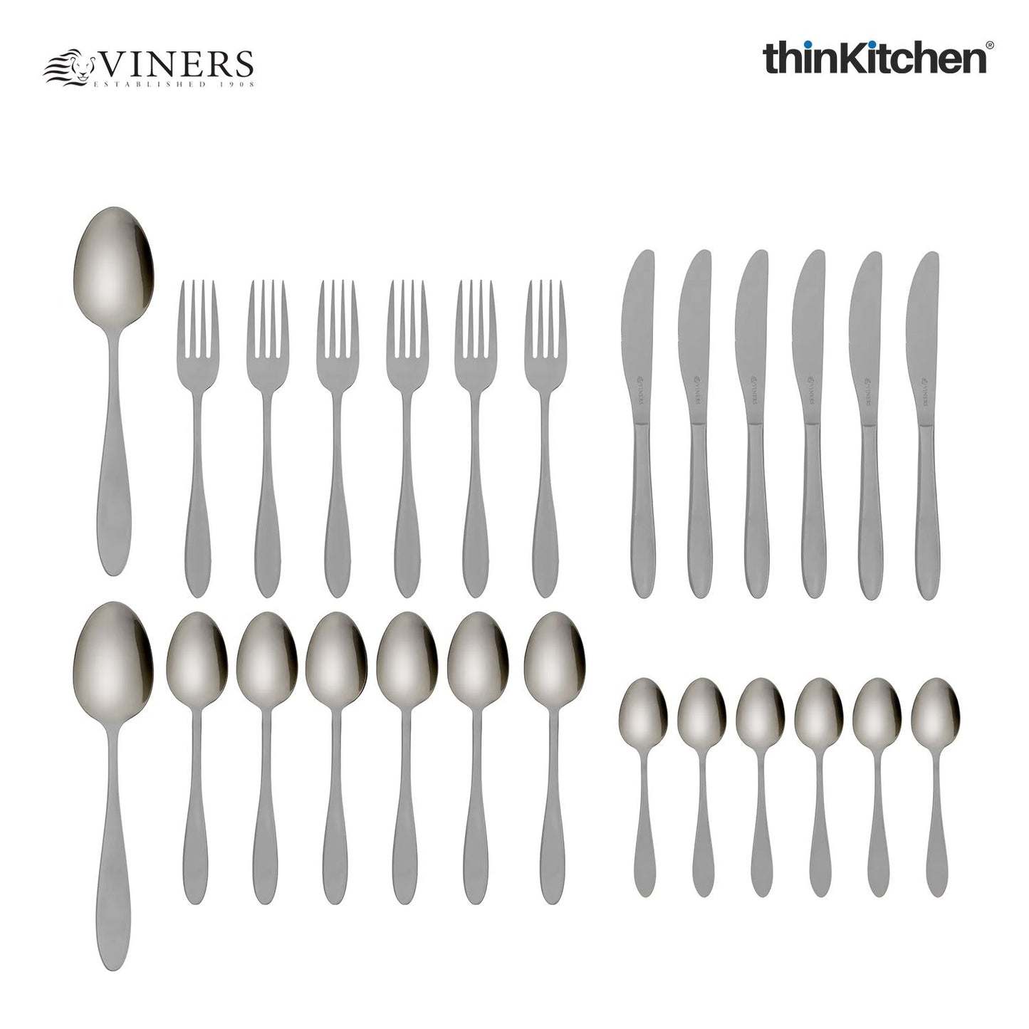 Viners Tabac 18/0 Stainless Steel 26-Piece Cutlery Set | Mirror Finish | 25-Year Guarantee