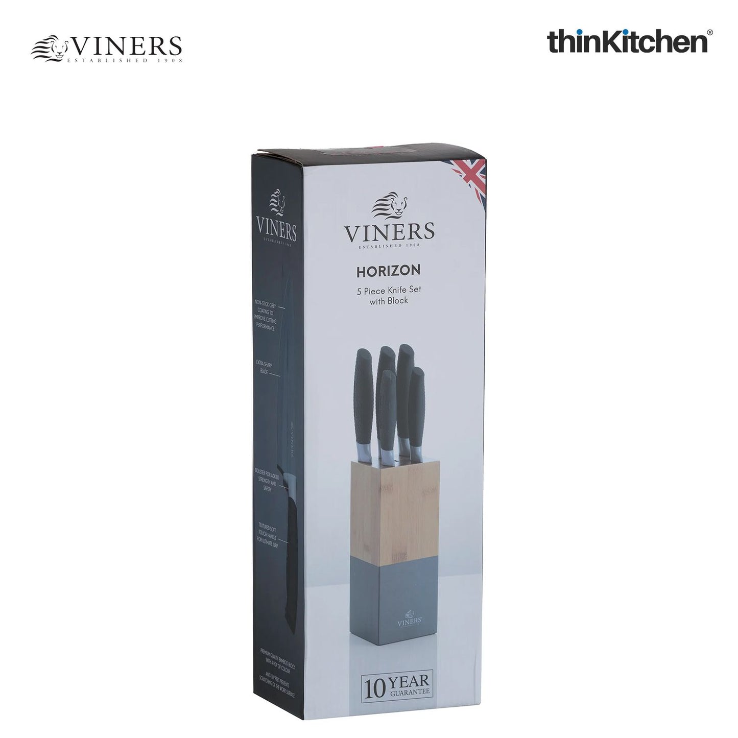 Viners Horizon Grey 6pc Knife Block Set