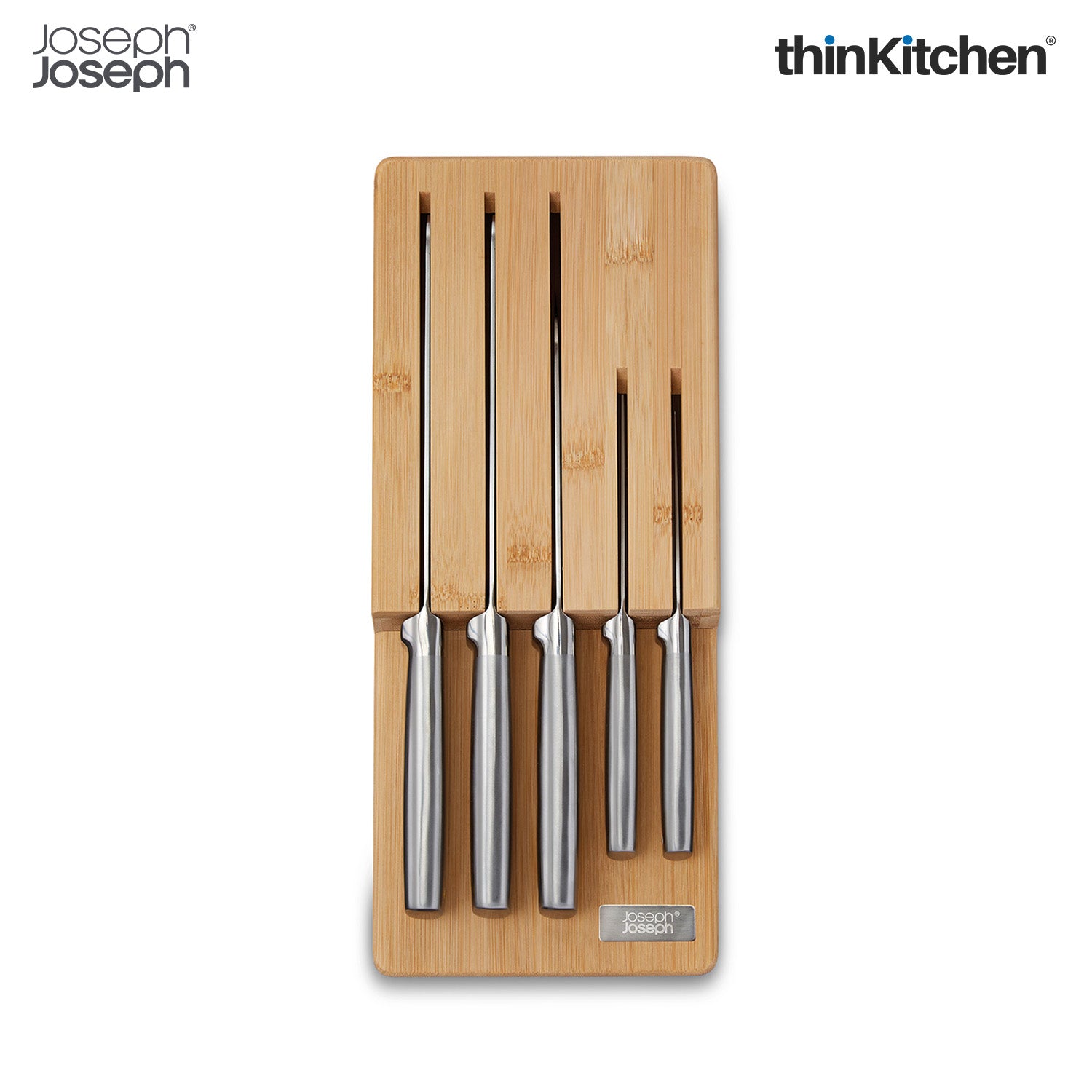 Joseph Joseph Elevate Professional Knife Set – 5 Japanese Stainless Steel Kitchen Knives with Bamboo Drawer Block | Chef Knife Set for Precision Cooking & Organized Storage - 4