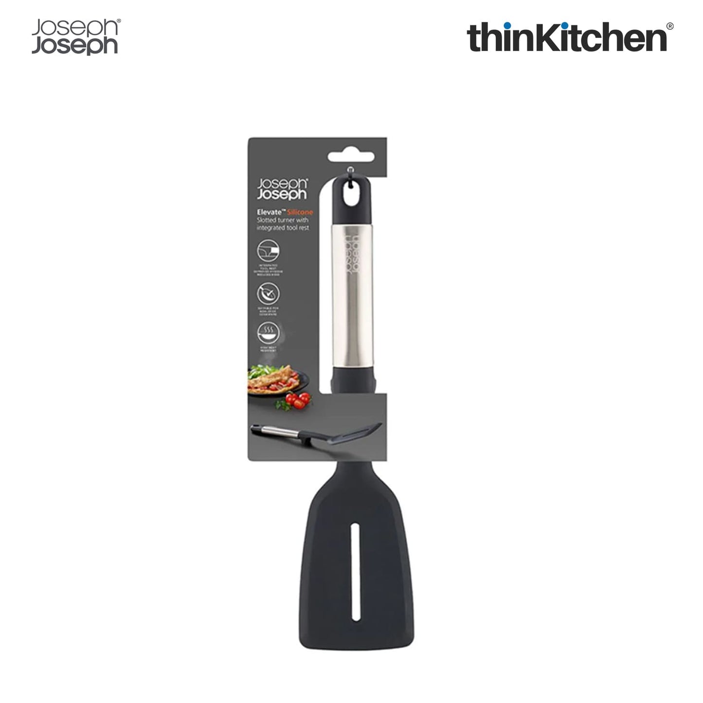 Joseph Joseph Silicone Slotted Turner with Integrated Tool Rest
