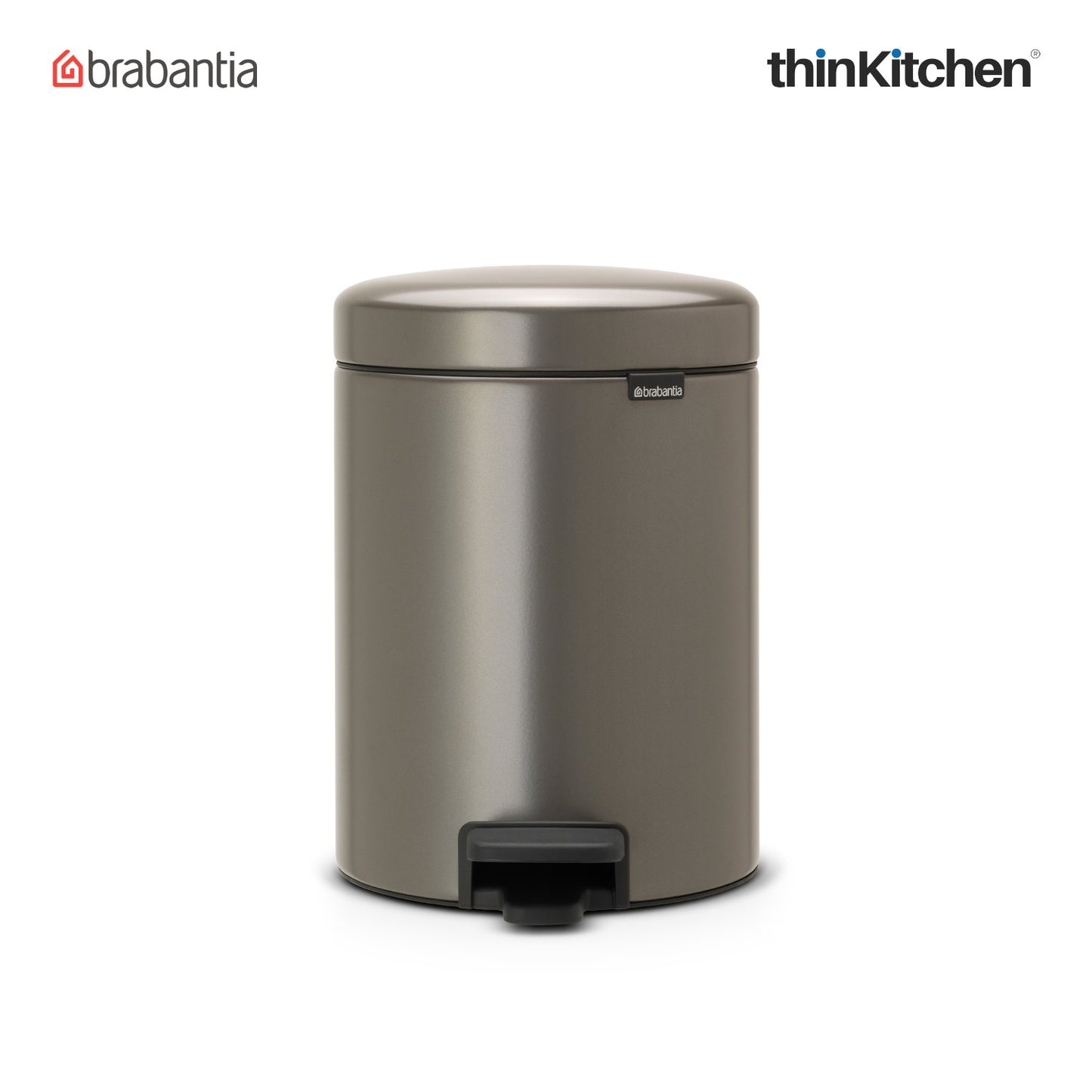 Brabantia Newicon Plastic Pedal Bin 5 Litre Platinum