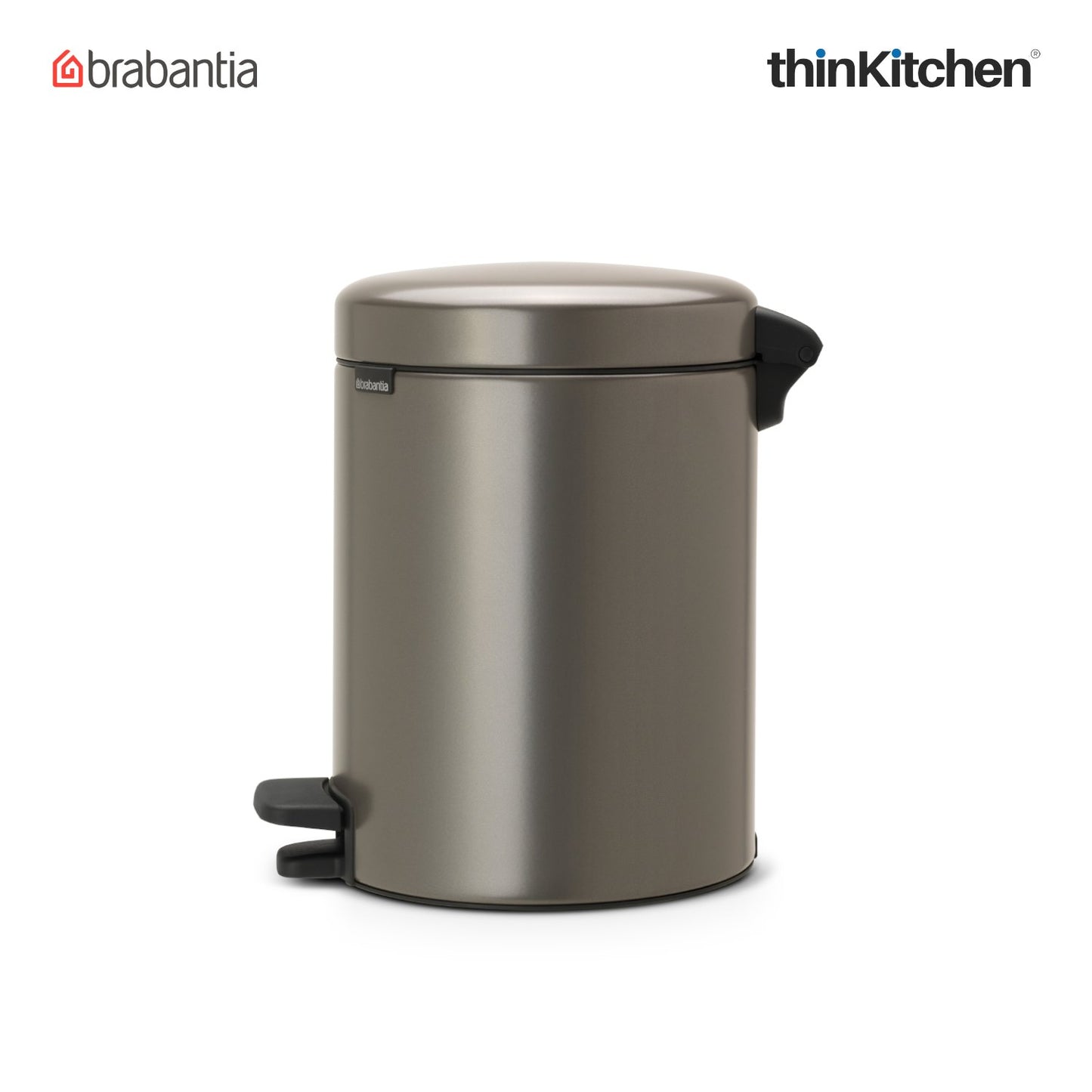 Brabantia Newicon Plastic Pedal Bin 5 Litre Platinum