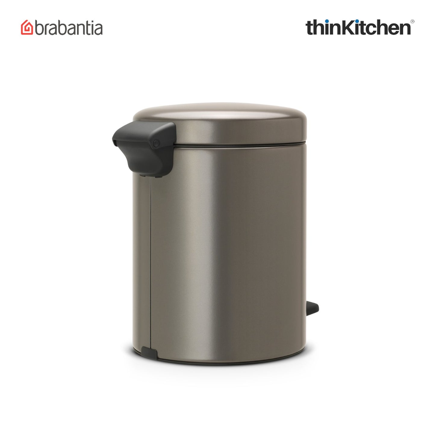 Brabantia Newicon Plastic Pedal Bin 5 Litre Platinum