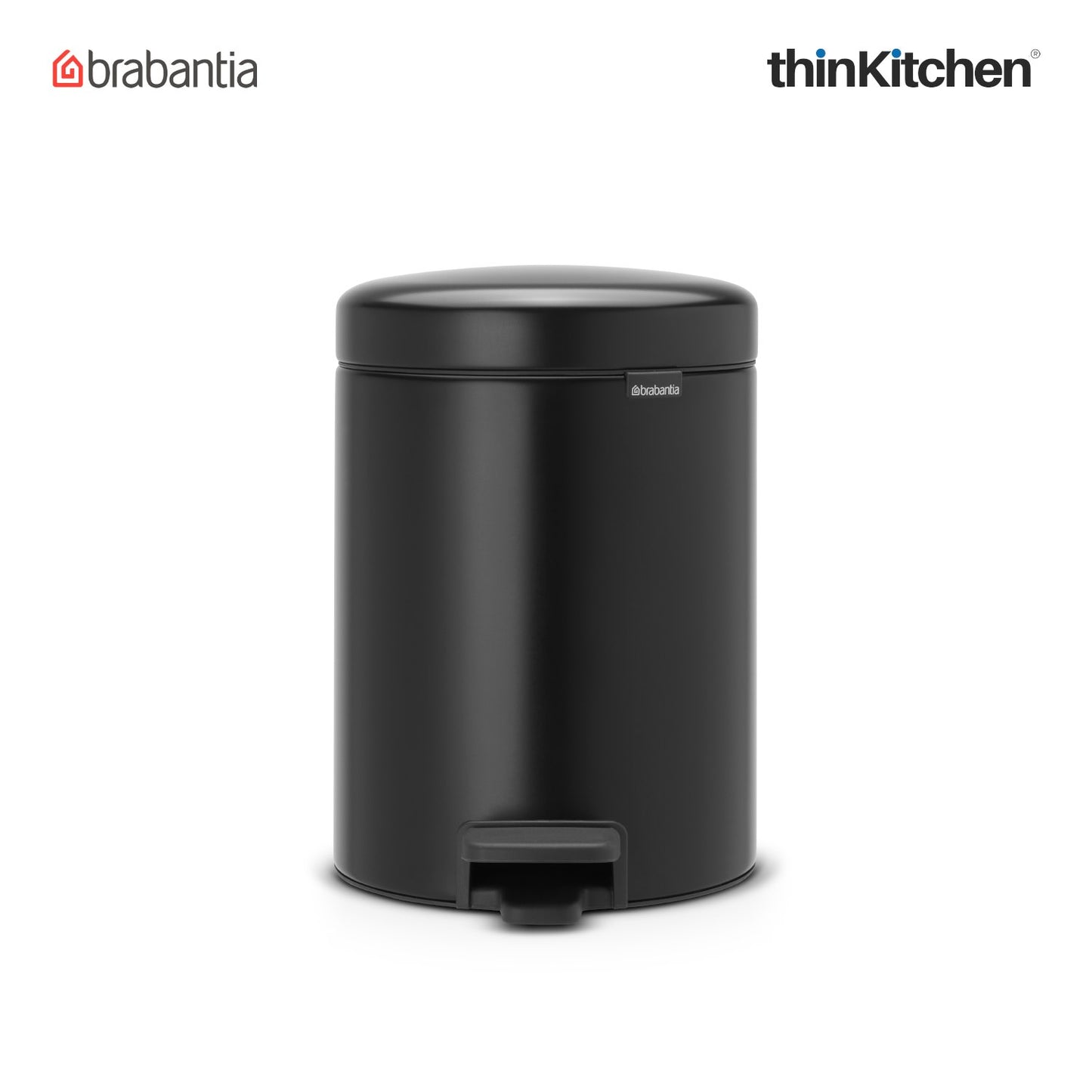 Brabantia Newicon Plastic Pedal Bin 5 Litre Matt Black