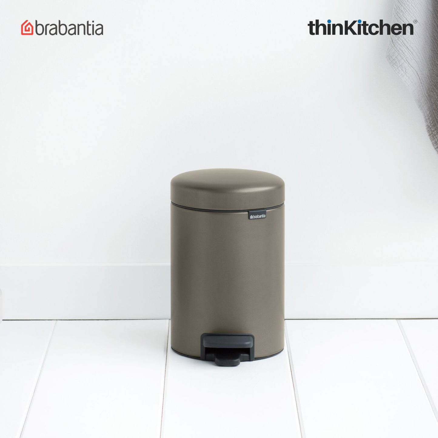 Brabantia Newicon Plastic Pedal Bin 3 Litre Platinum