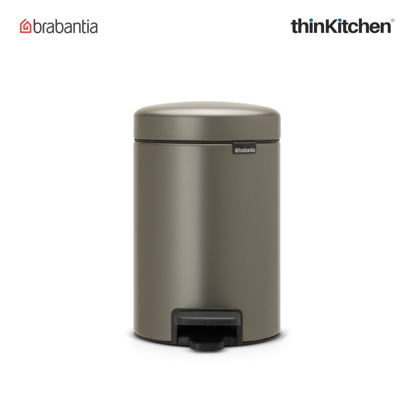 Brabantia Newicon Plastic Pedal Bin 3 Litre Platinum
