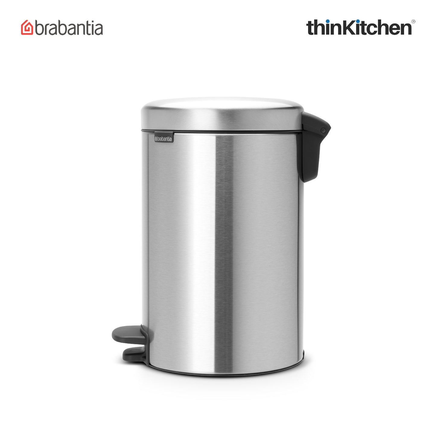Brabantia, Waste Management, Dustbin, NewIcon Pedal Bin, 12 Litre, Plastic Bucket, Matt Steel