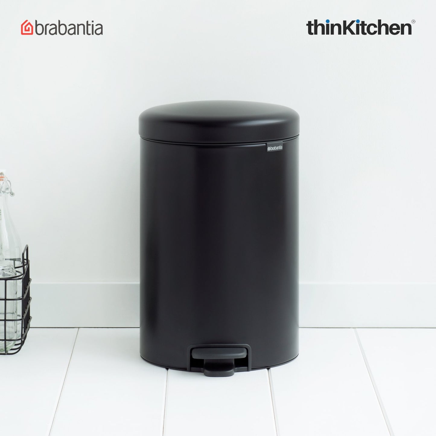 Brabantia Newicon Plastic Pedal Bin 20 Litre Matt Black