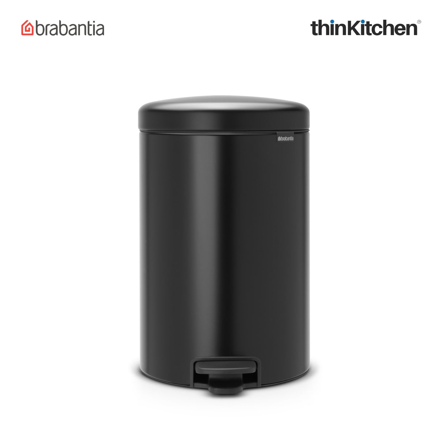 Brabantia Newicon Plastic Pedal Bin 20 Litre Matt Black