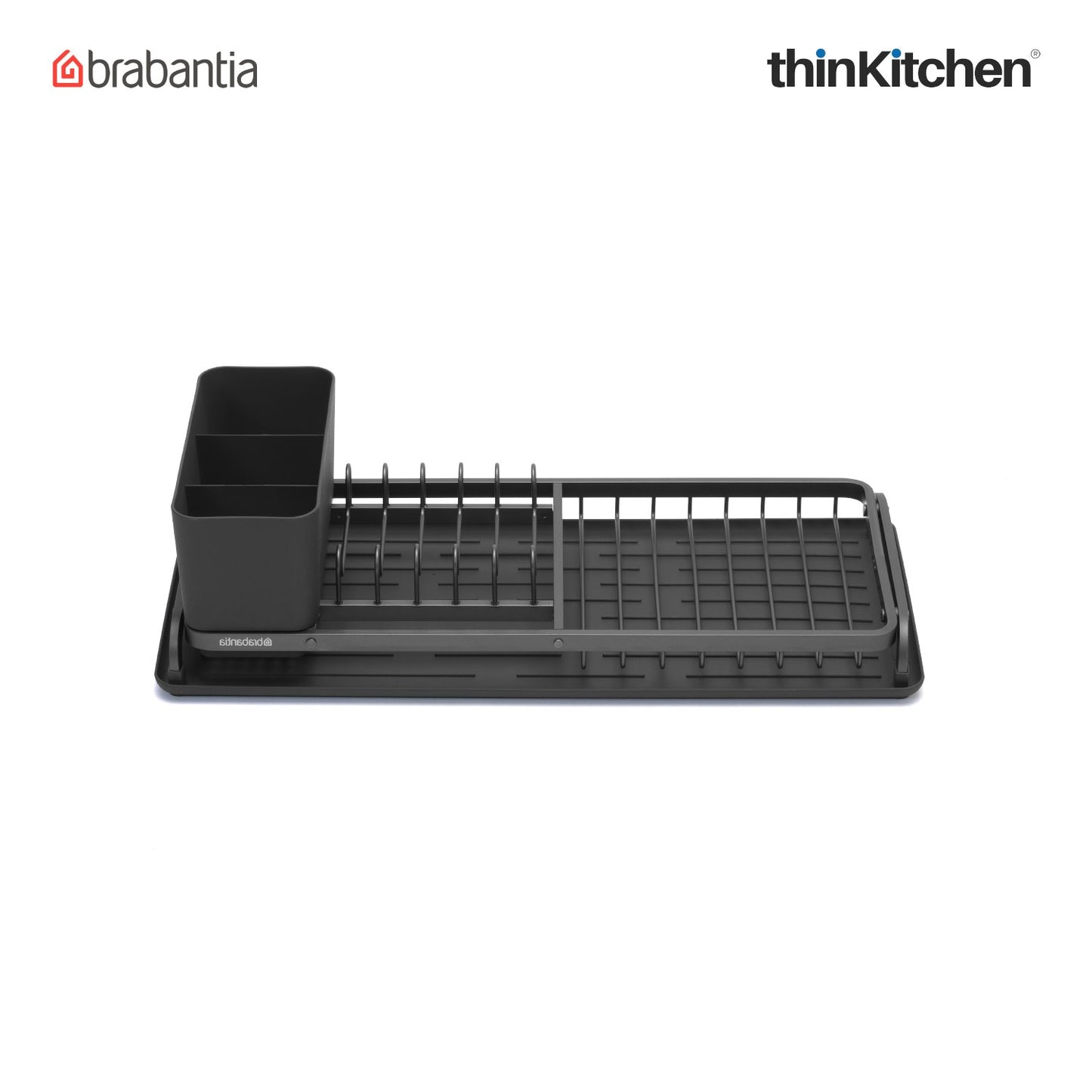 Brabantia Dish Washing Organising Compact Dish Drying Rack Dark Grey