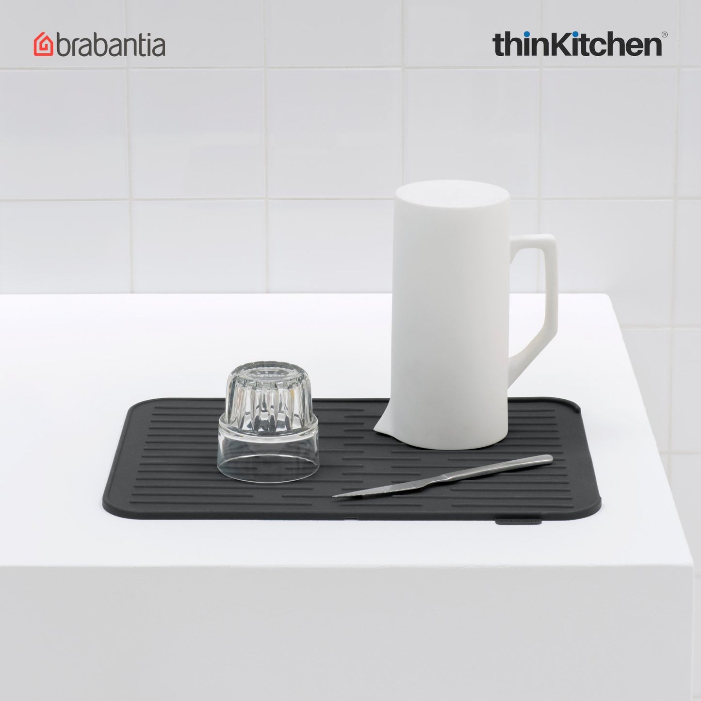 Brabantia Silicone Dish Drying Mat Dark Grey