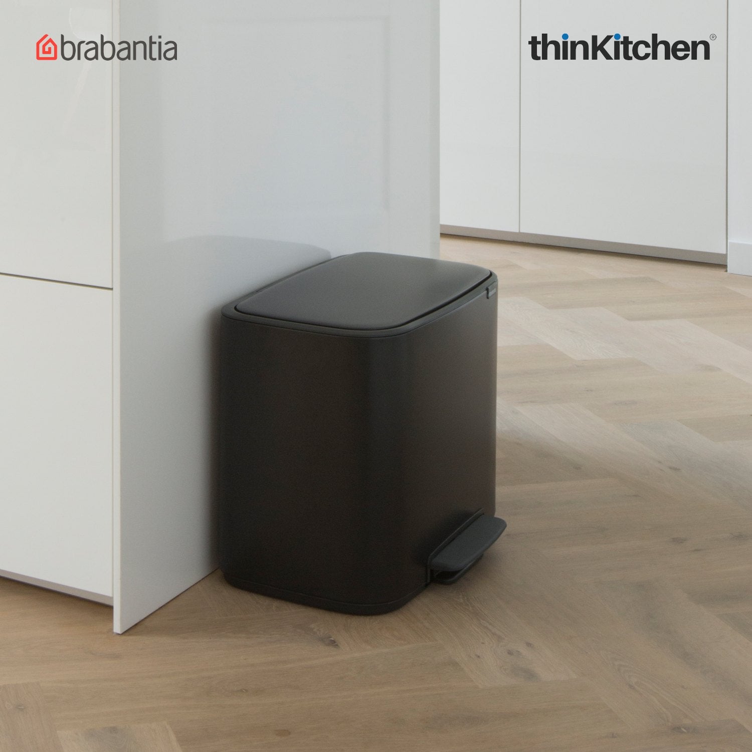 Brabantia, Waste Management, Dustbin, Bo Pedal Bin, 3 X 11 Litre, Matt Black - 2