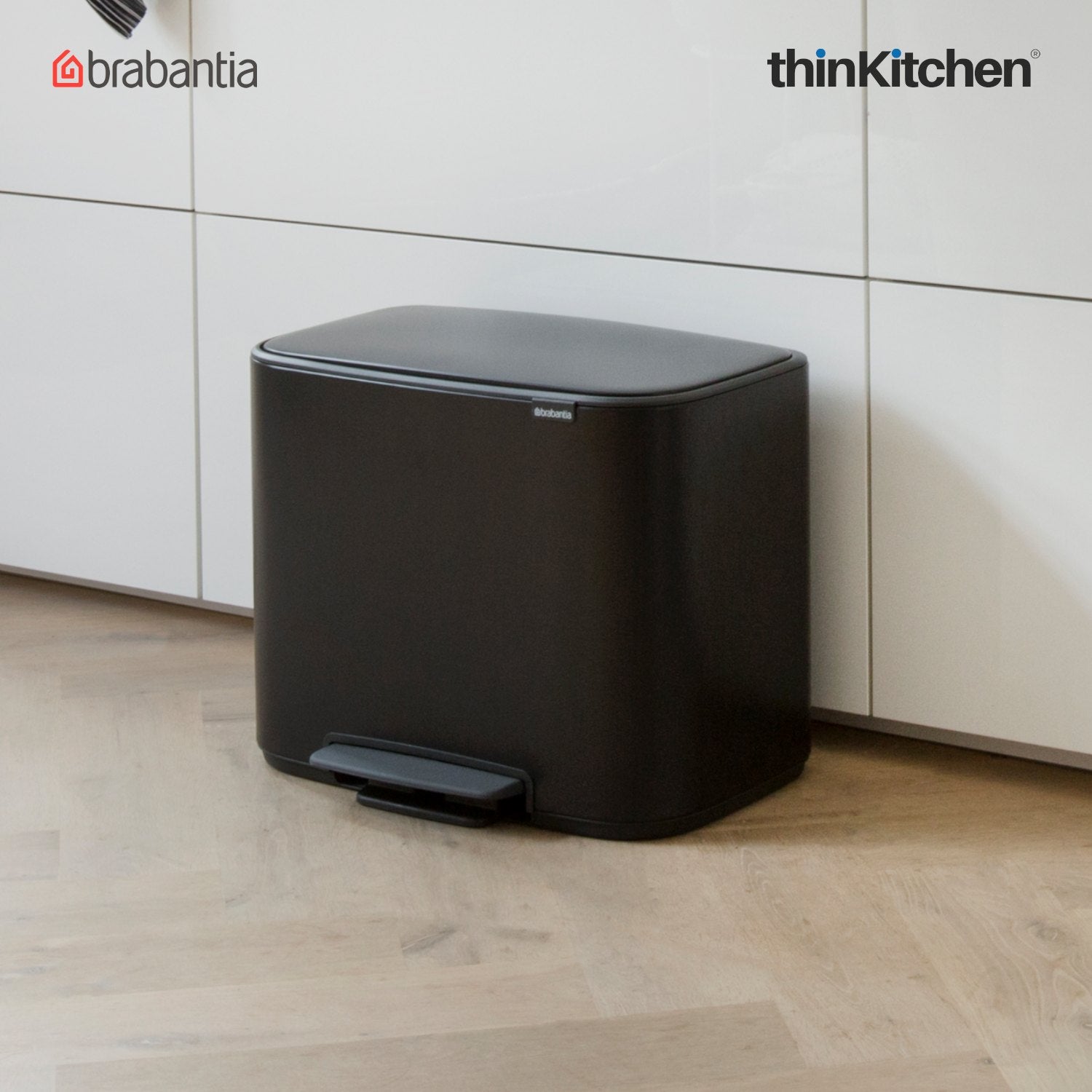 Brabantia, Waste Management, Dustbin, Bo Pedal Bin, 3 X 11 Litre, Matt Black - 3