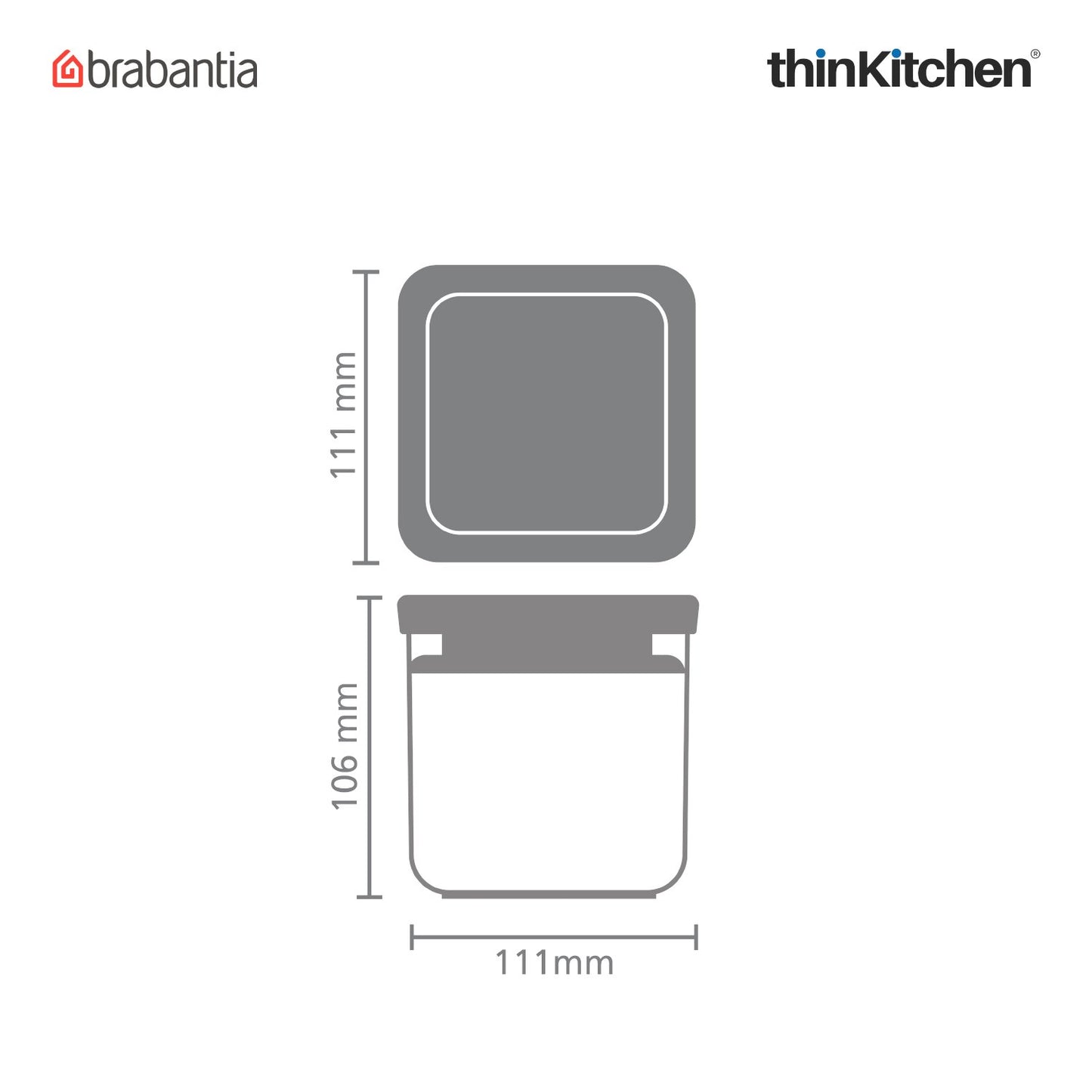 Brabantia Square Food Storage Canister 0 7 Litre
